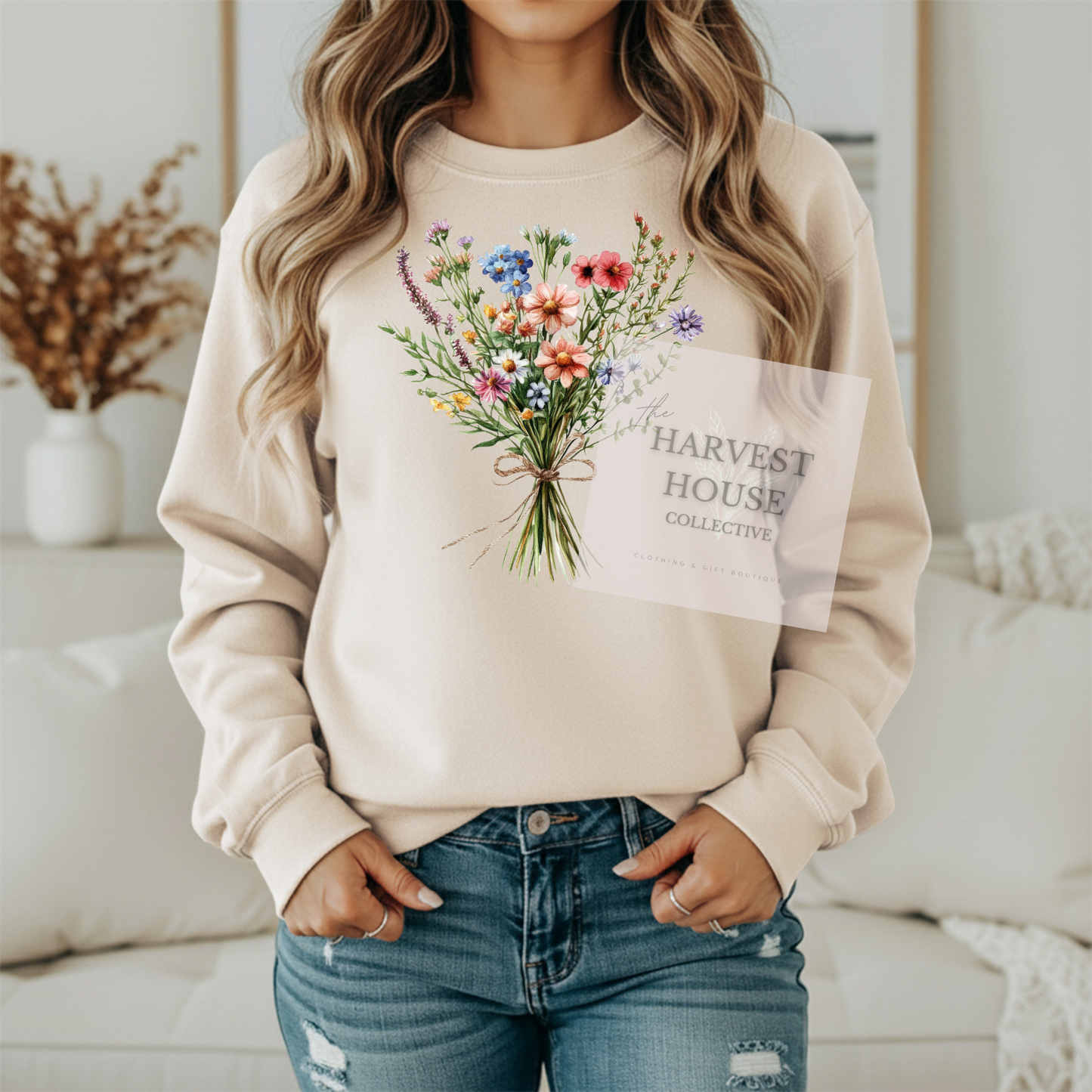 Floral Bouquet Gildan Crewneck & Hoodie