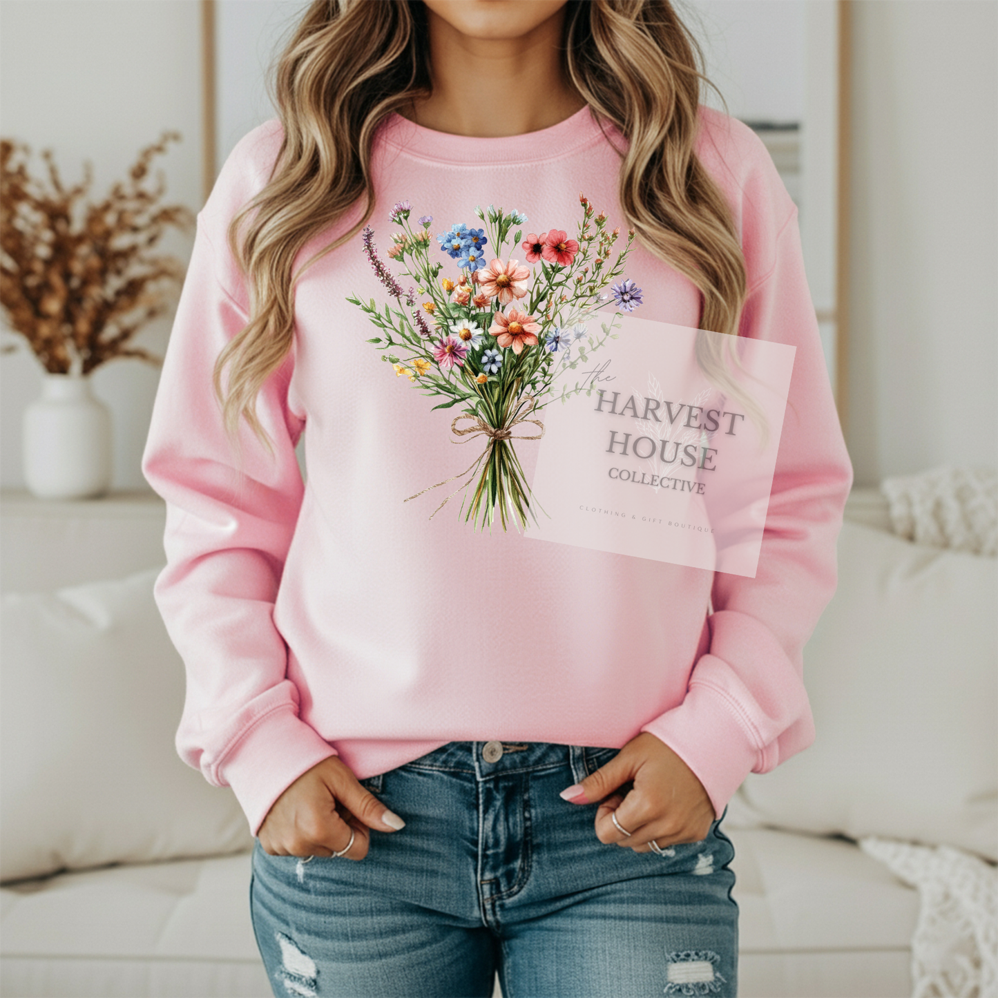 Floral Bouquet Gildan Crewneck & Hoodie