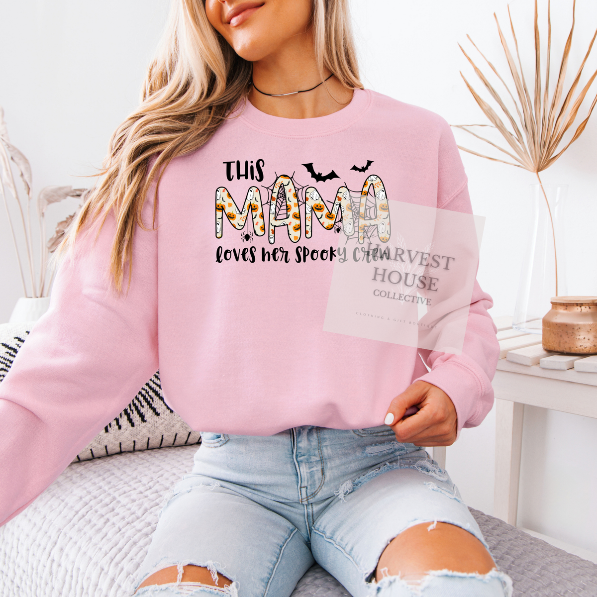 This Mama Loves Her Spooky Crew Crewneck