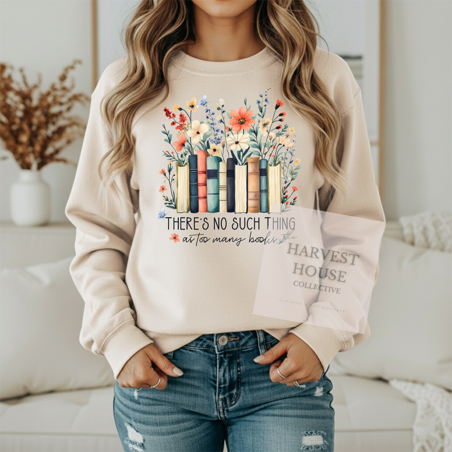 There's No Such Thing As Too Many Books Gildan Crewneck & Hoodie