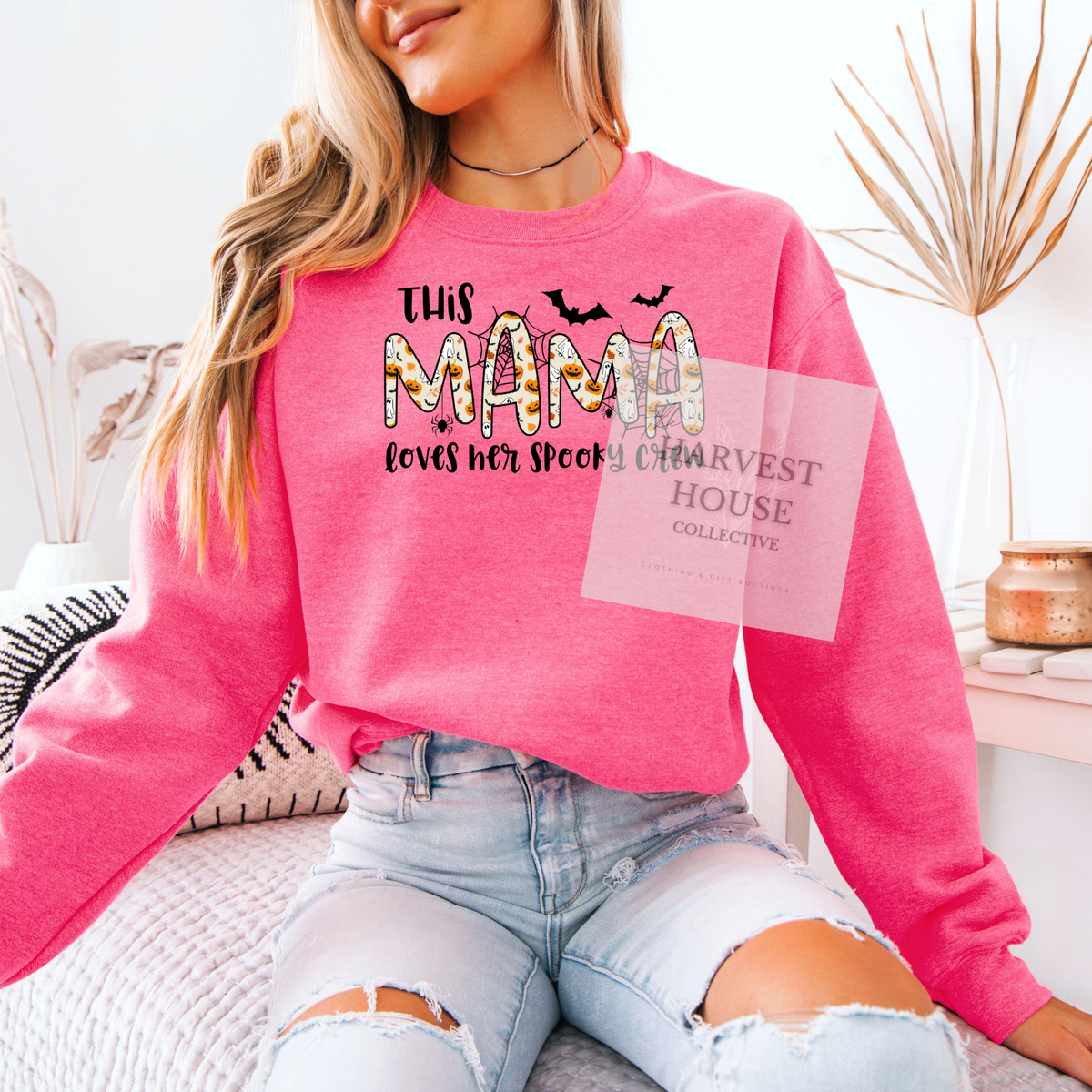 This Mama Loves Her Spooky Crew Crewneck