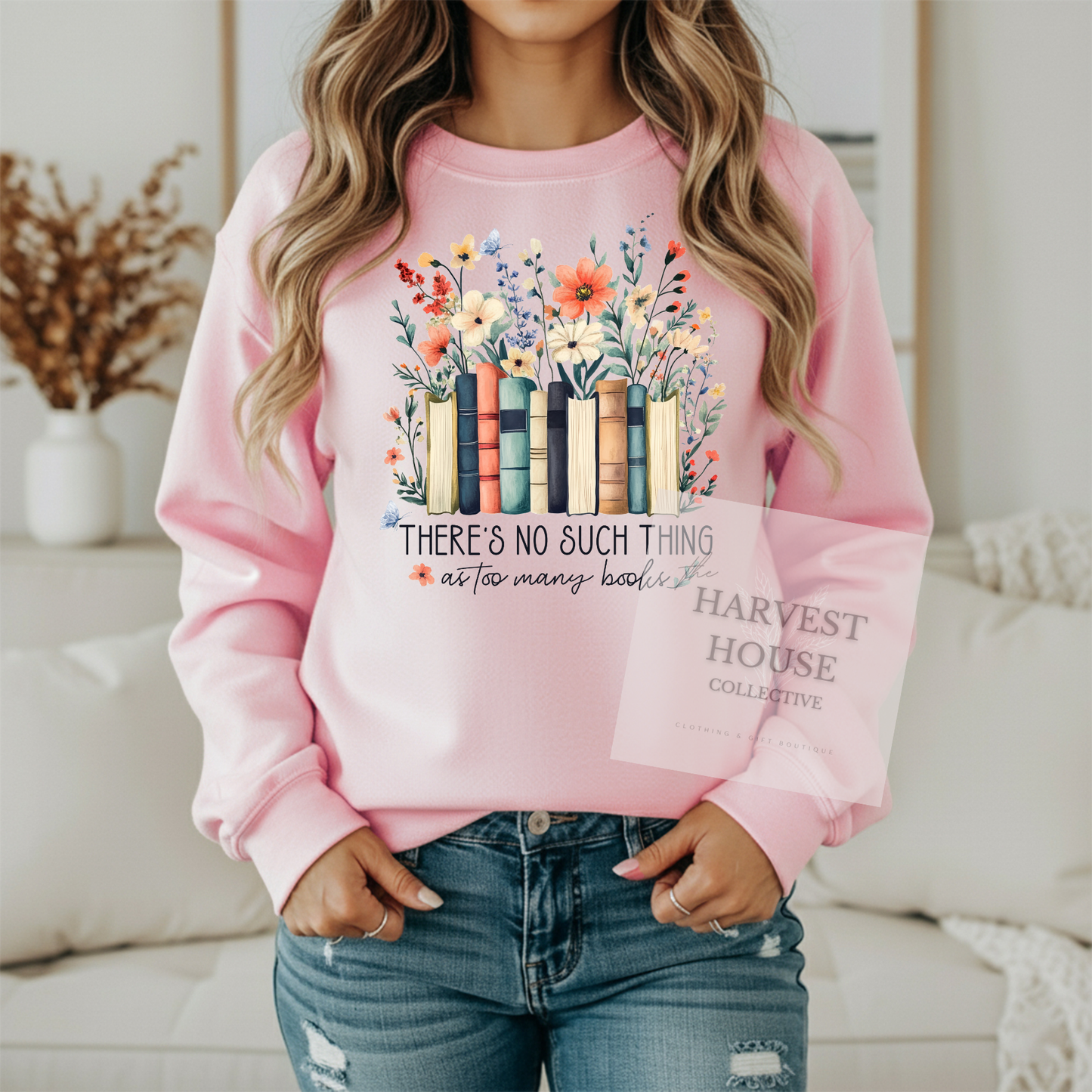 There's No Such Thing As Too Many Books Gildan Crewneck & Hoodie