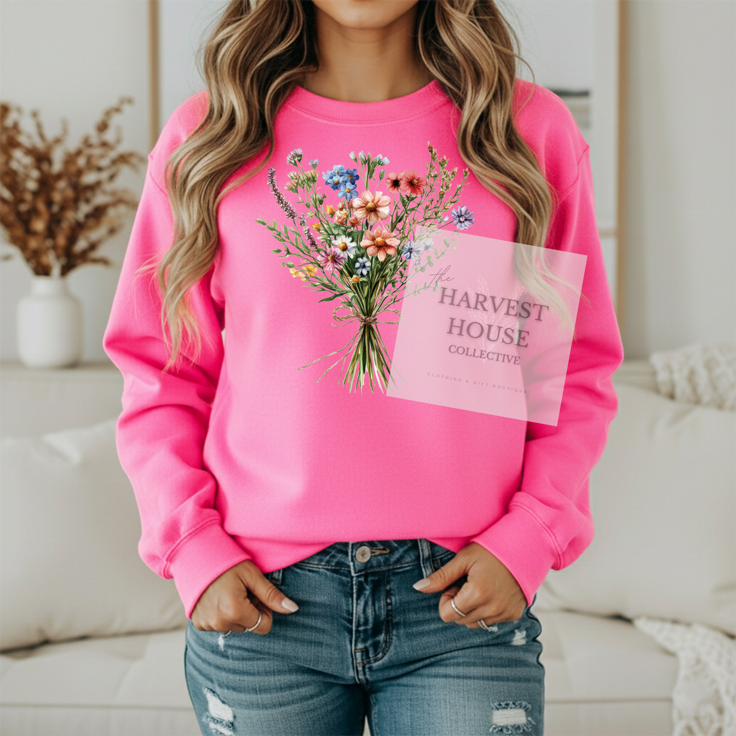 Floral Bouquet Gildan Crewneck & Hoodie
