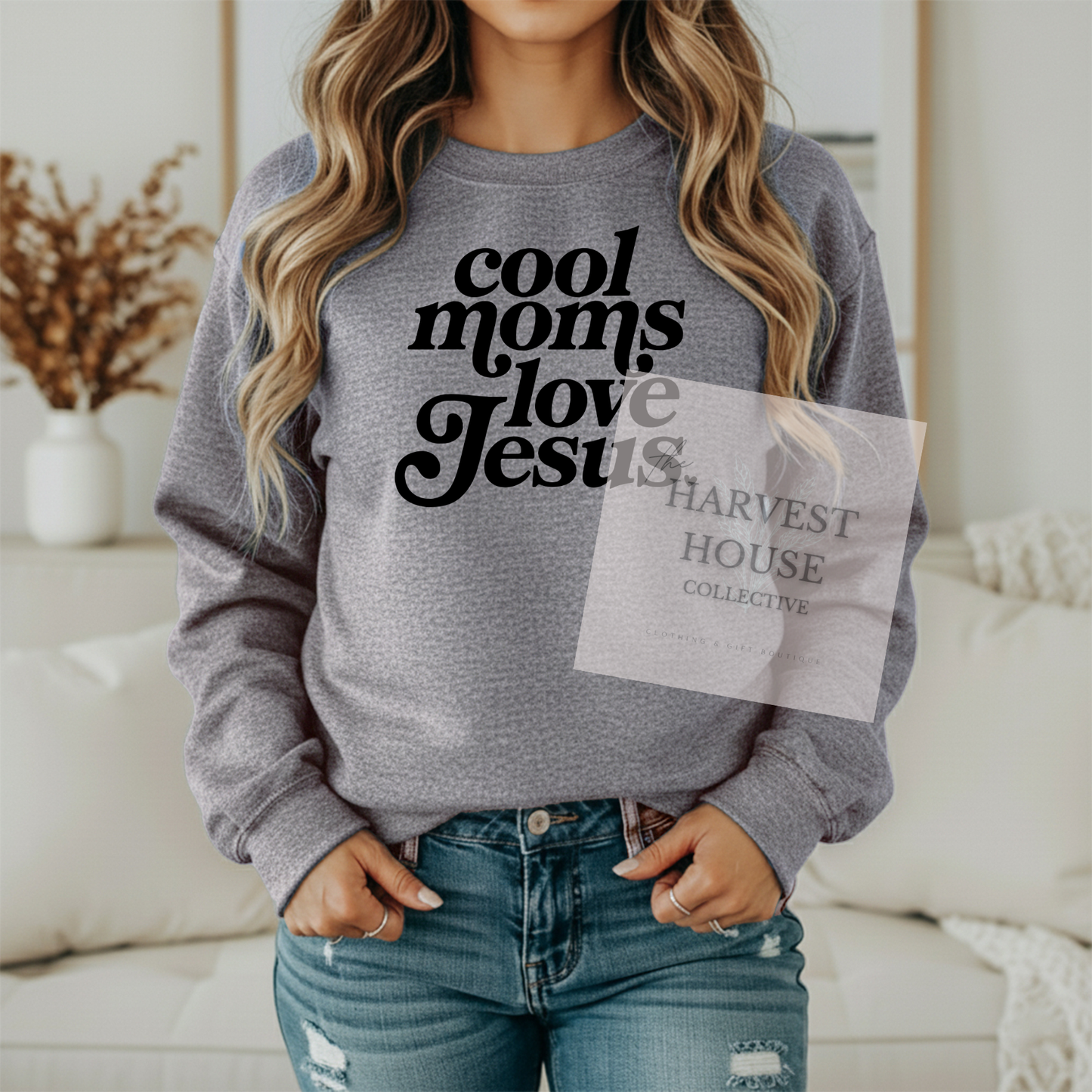 Cool Moms Love Jesus Gildan Crewneck & Hoodie