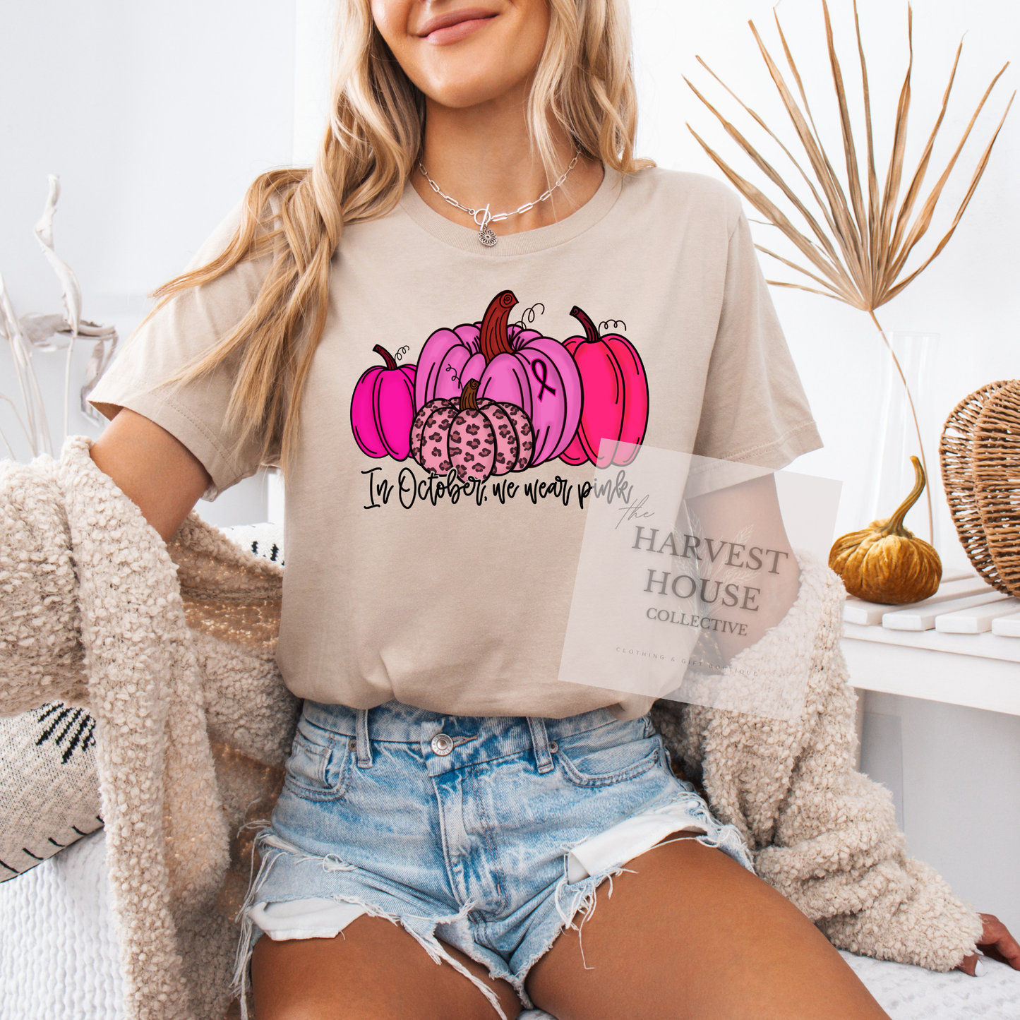 In October We Wear Pink Bella Canvas Tee