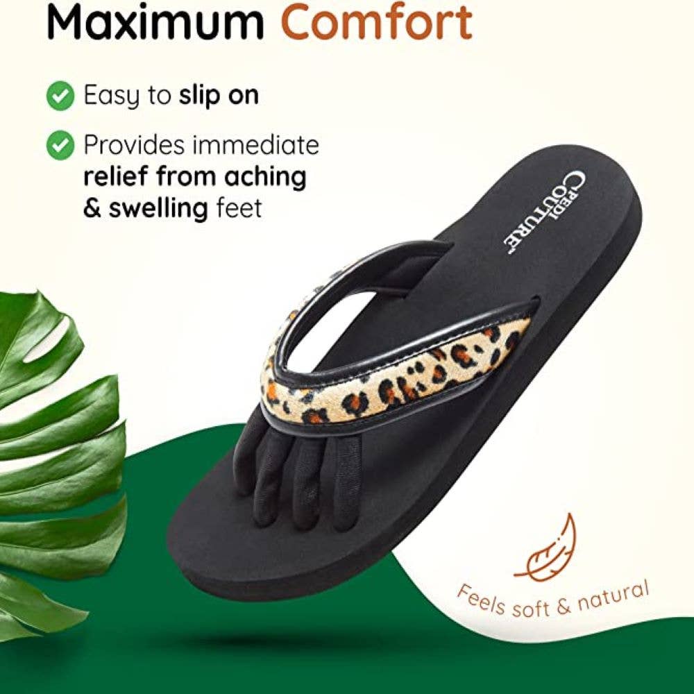 Leopard  Women's Yoga Toe Separator Sandals