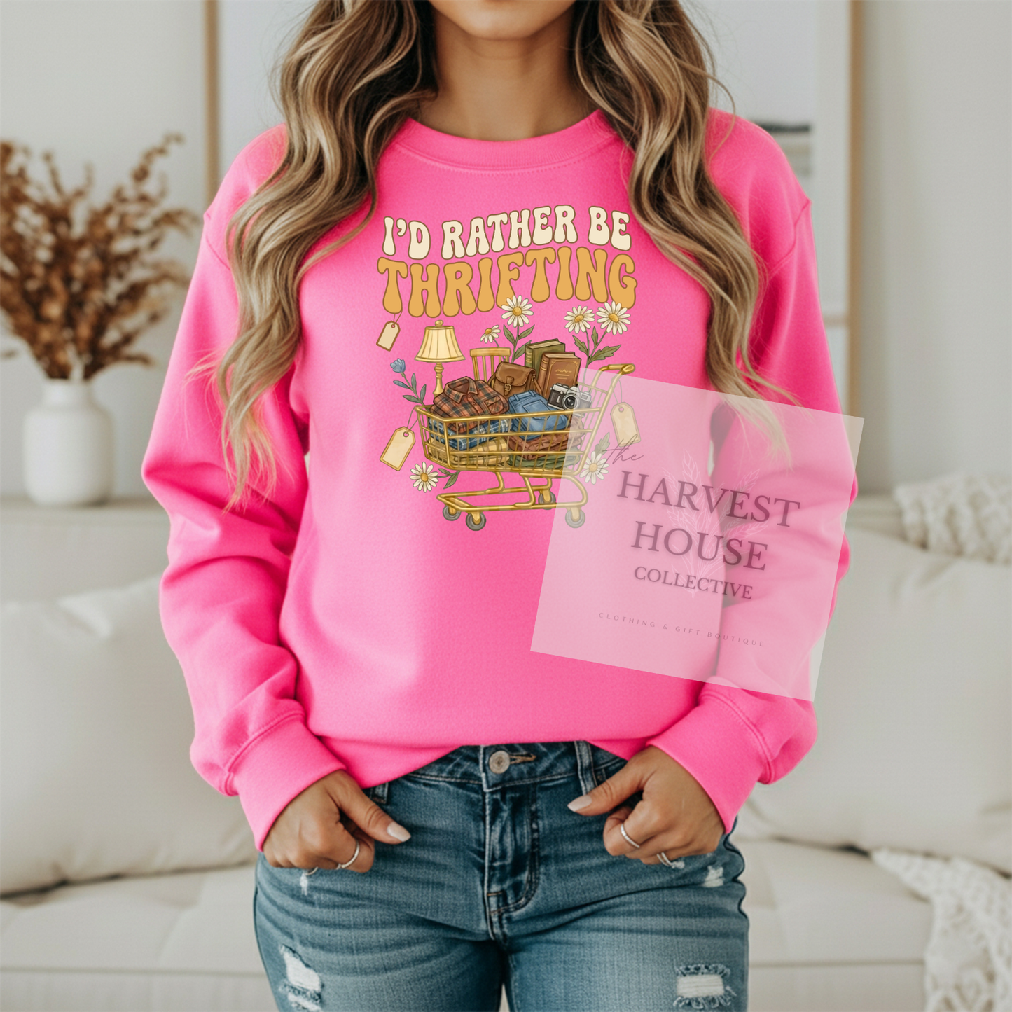 I'd Rather Be Thrifting Gildan Crewneck & Hoodie