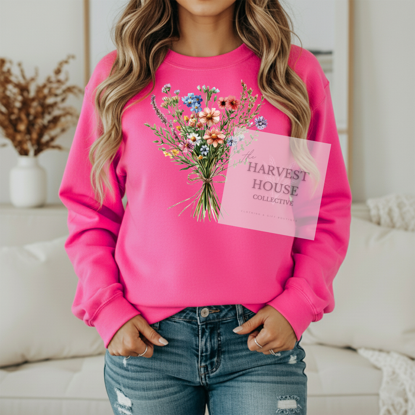 Floral Bouquet Gildan Crewneck & Hoodie