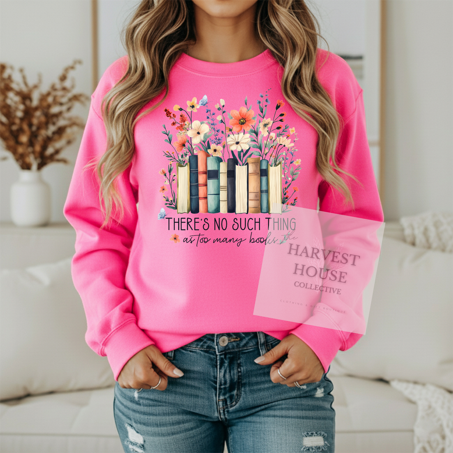 There's No Such Thing As Too Many Books Gildan Crewneck & Hoodie