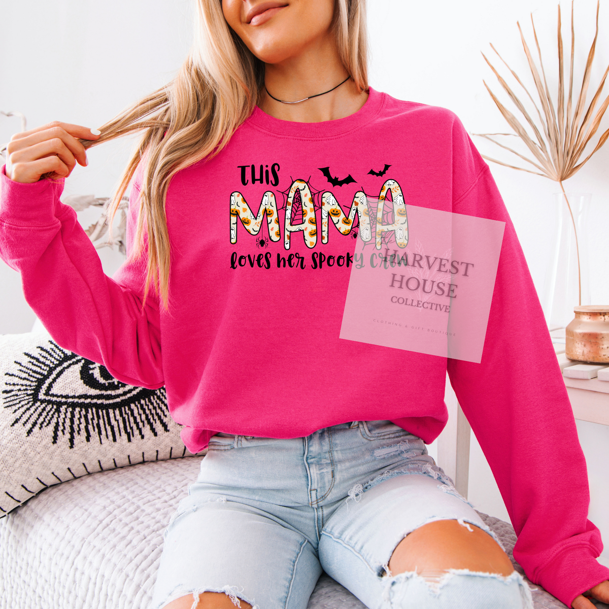 This Mama Loves Her Spooky Crew Crewneck