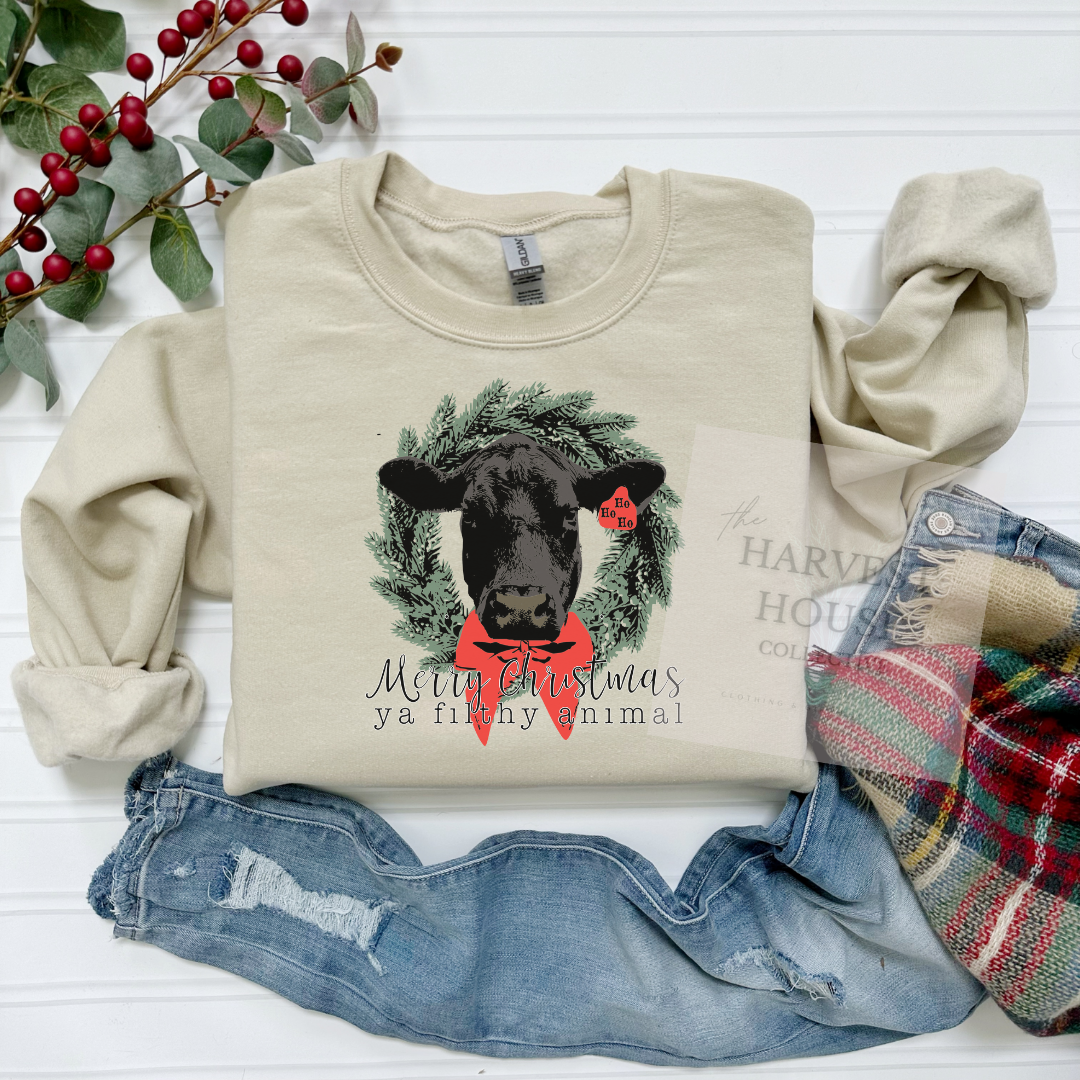 Christmas Angus Cow Sweatshirt