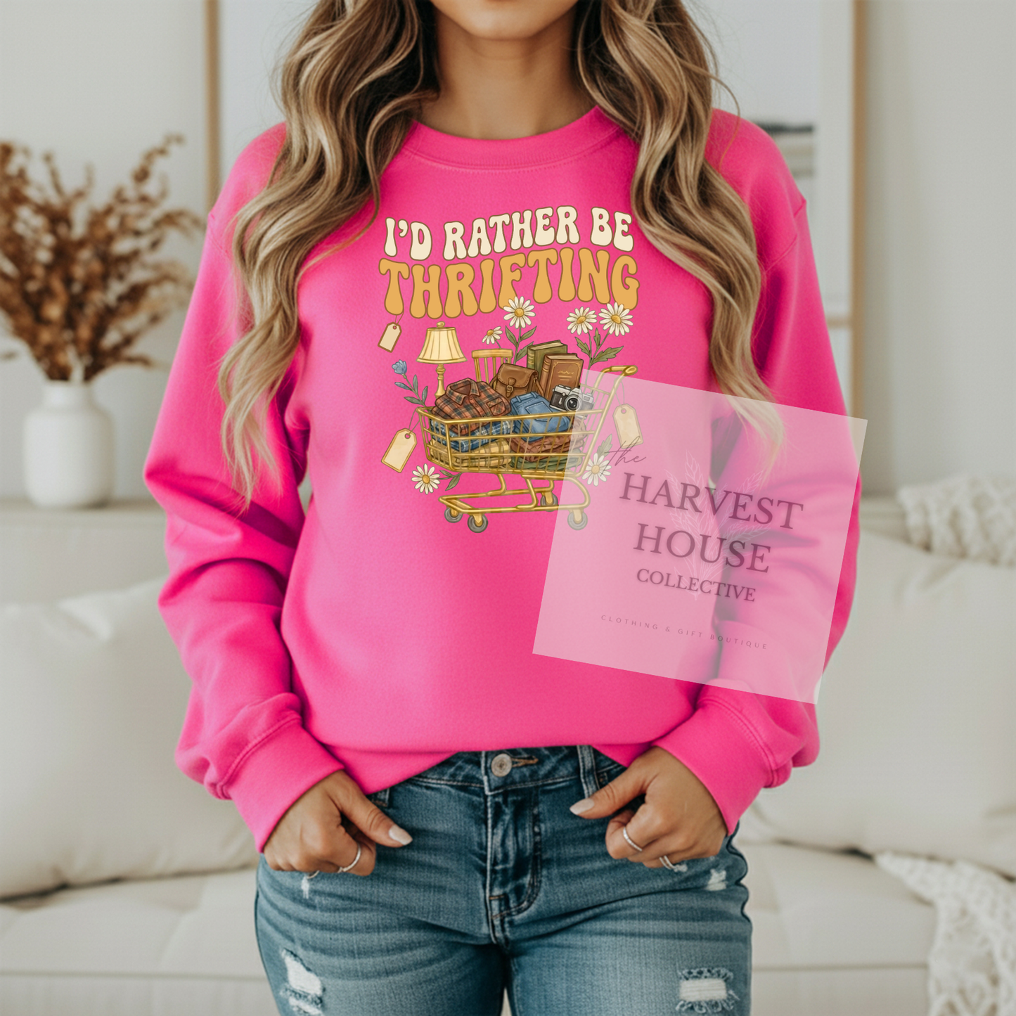 I'd Rather Be Thrifting Gildan Crewneck & Hoodie