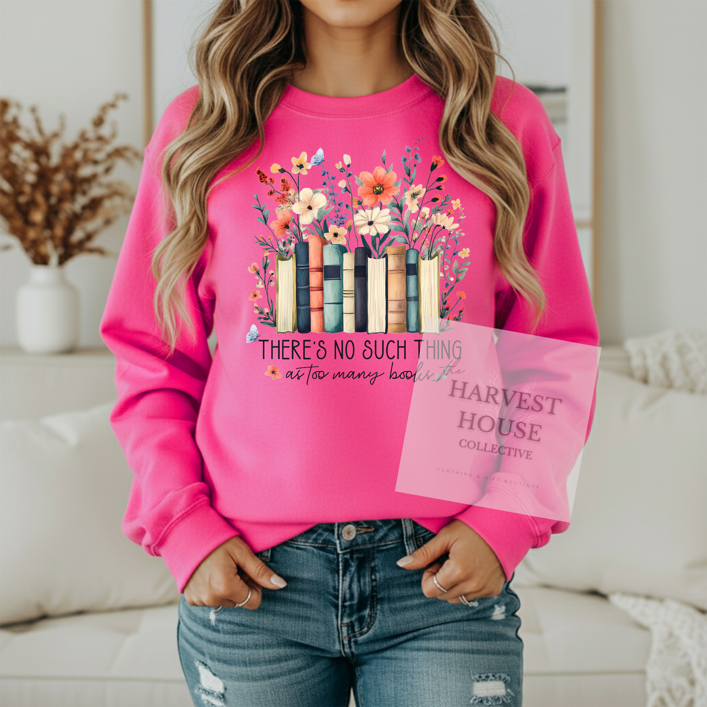There's No Such Thing As Too Many Books Gildan Crewneck & Hoodie