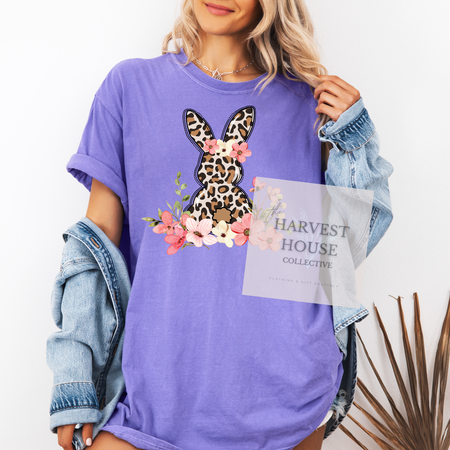 Leopard Easter Bunny Comfort Color Tee