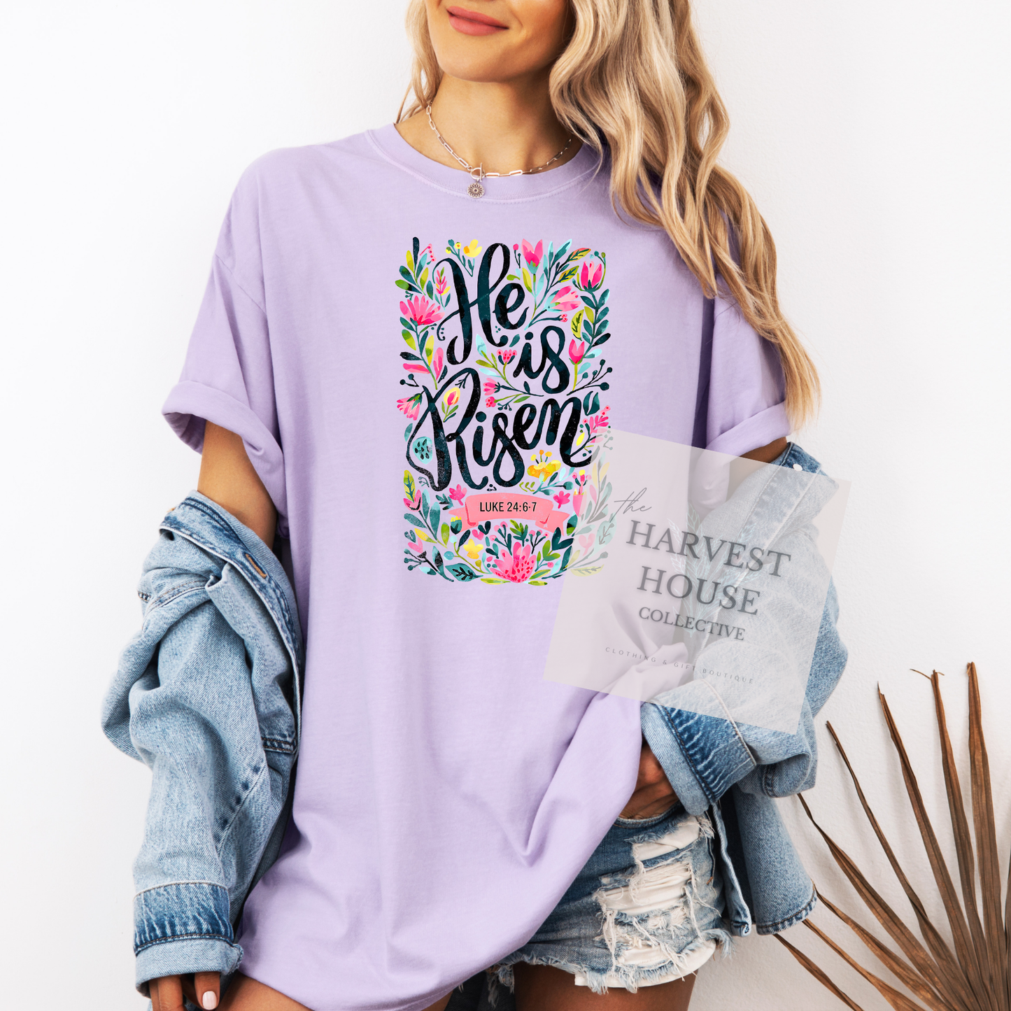 He Is Risen Comfort Color Tee