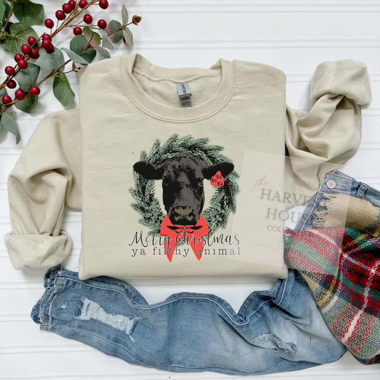 Christmas Angus Cow Sweatshirt