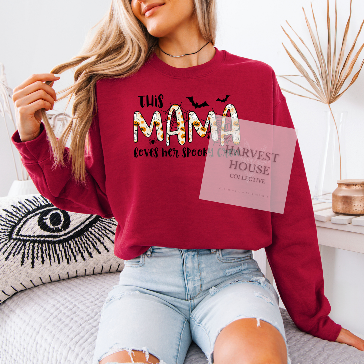 This Mama Loves Her Spooky Crew Crewneck