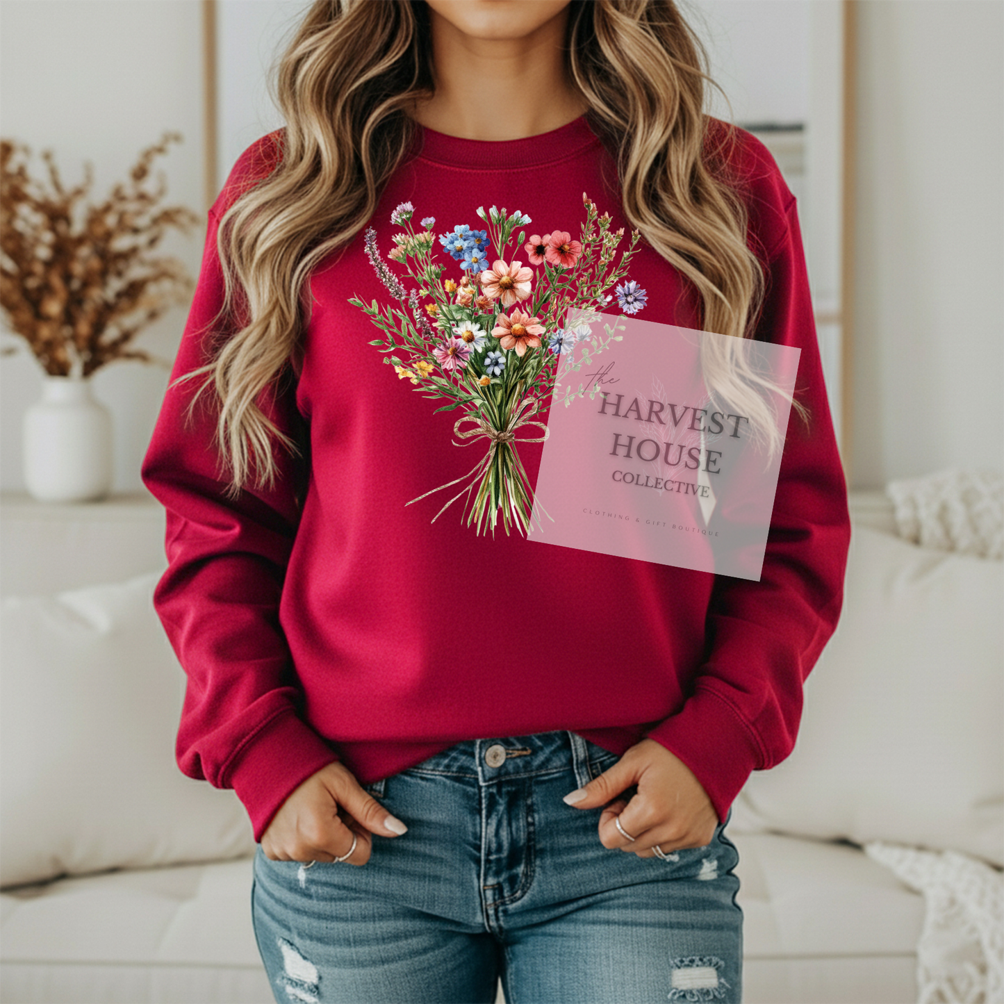 Floral Bouquet Gildan Crewneck & Hoodie