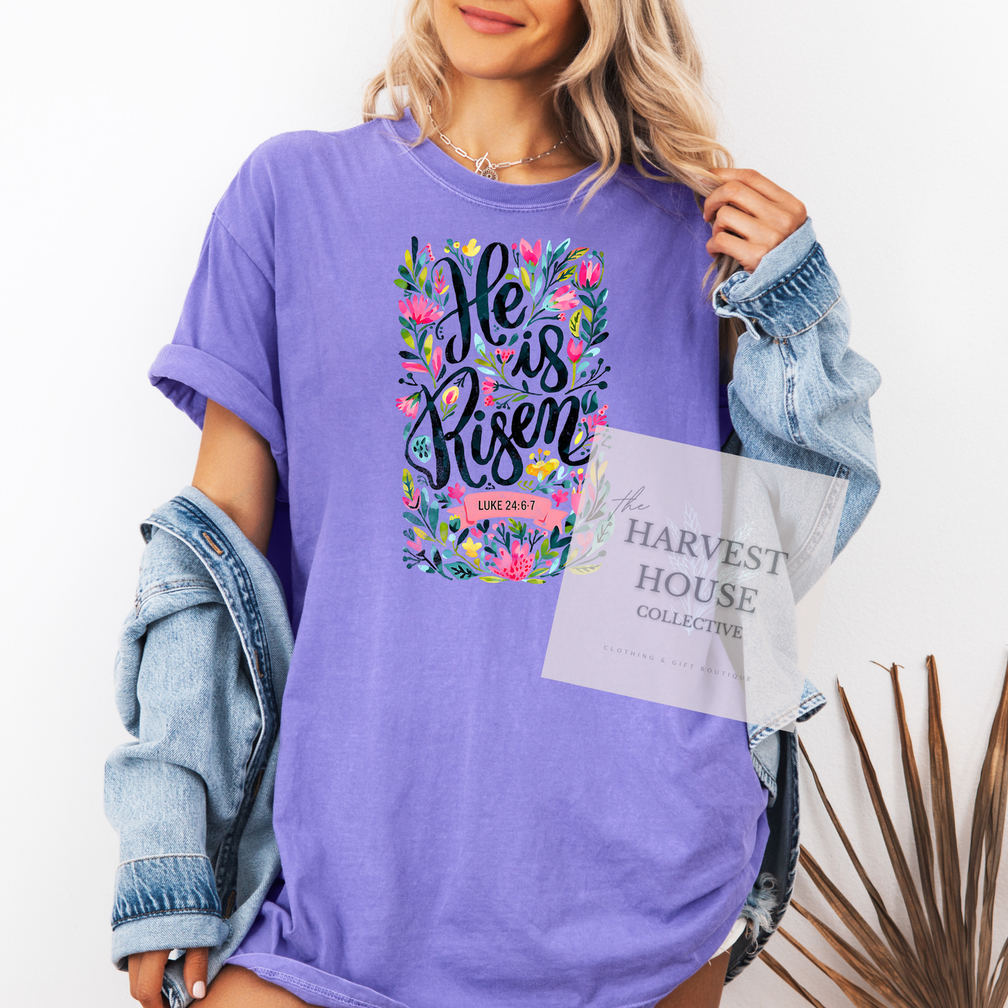 He Is Risen Comfort Color Tee