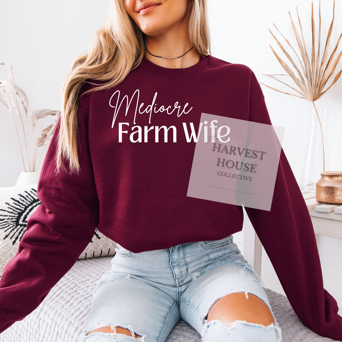 Mediocre Farm Wife Crewneck & Hoodie