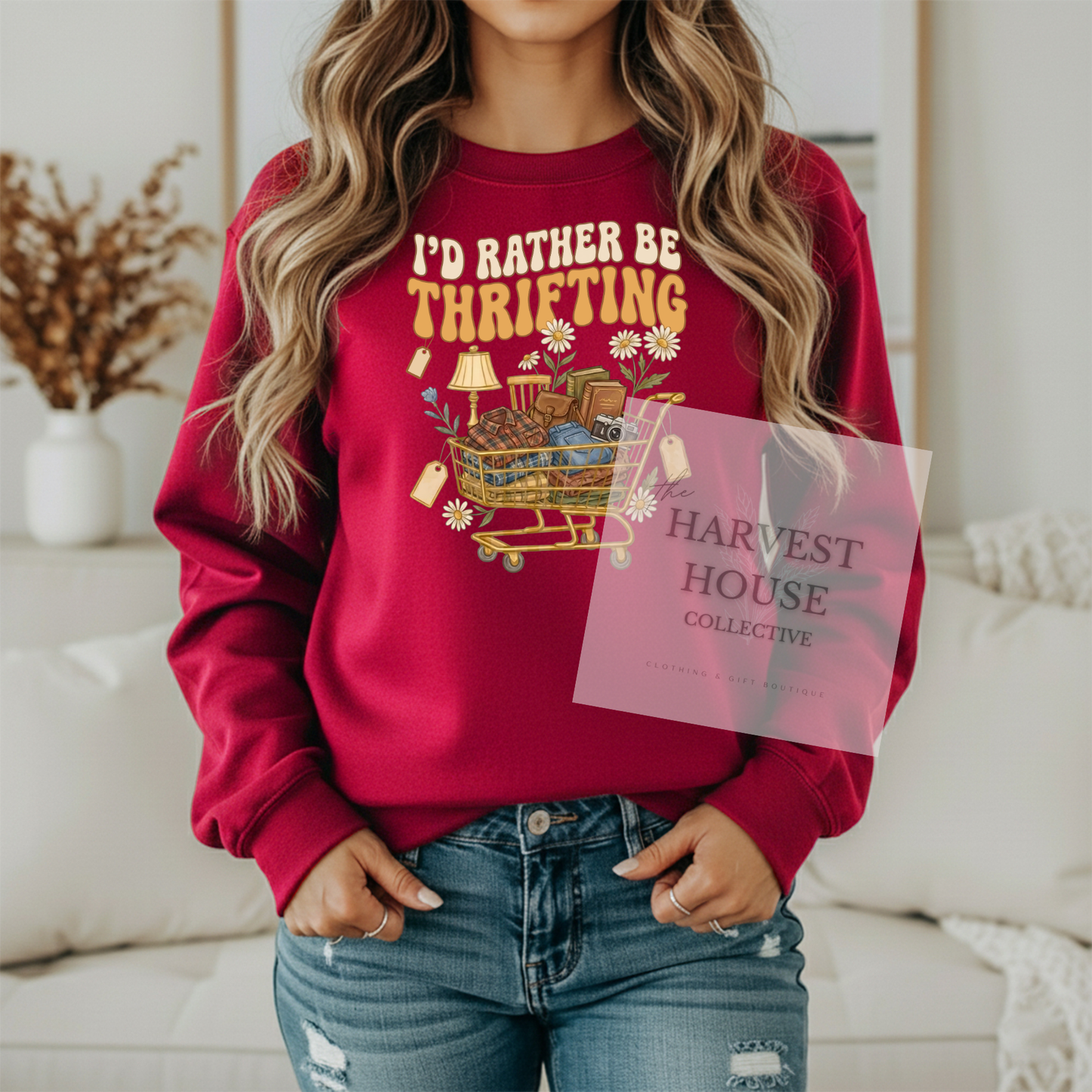 I'd Rather Be Thrifting Gildan Crewneck & Hoodie