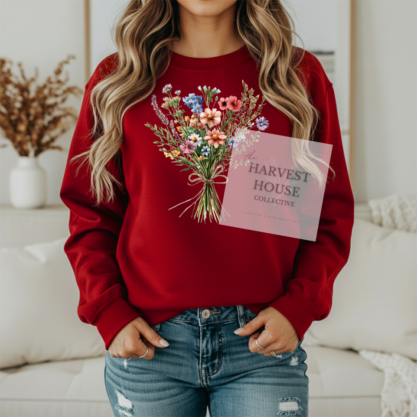 Floral Bouquet Gildan Crewneck & Hoodie