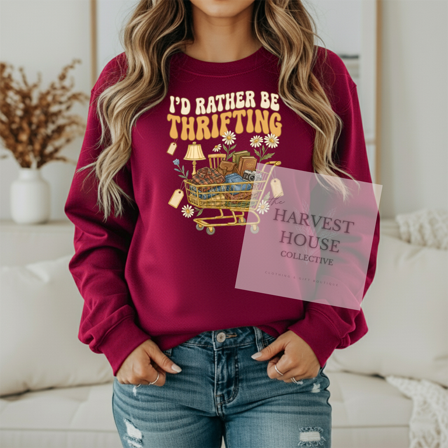 I'd Rather Be Thrifting Gildan Crewneck & Hoodie