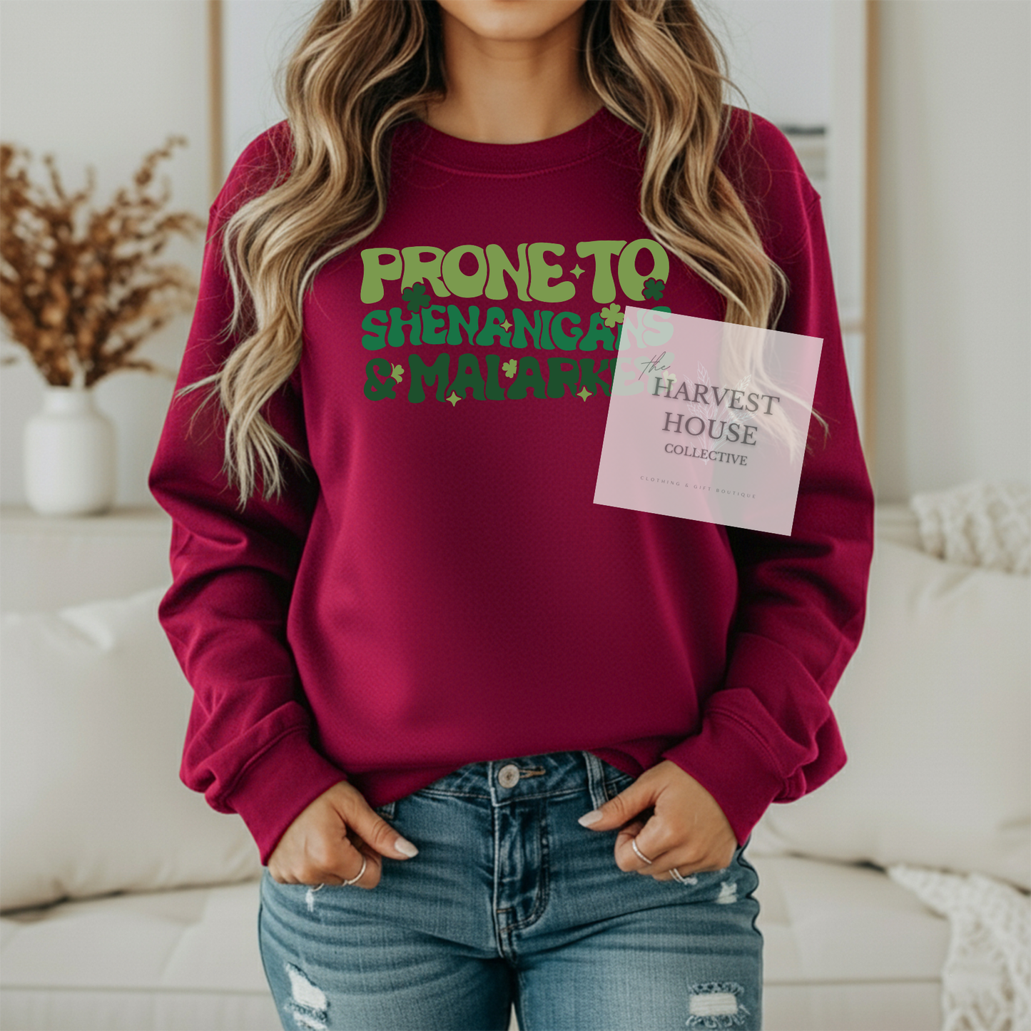 Prone To Shenanigans And Malarky Gildan Crewneck & Hoodie
