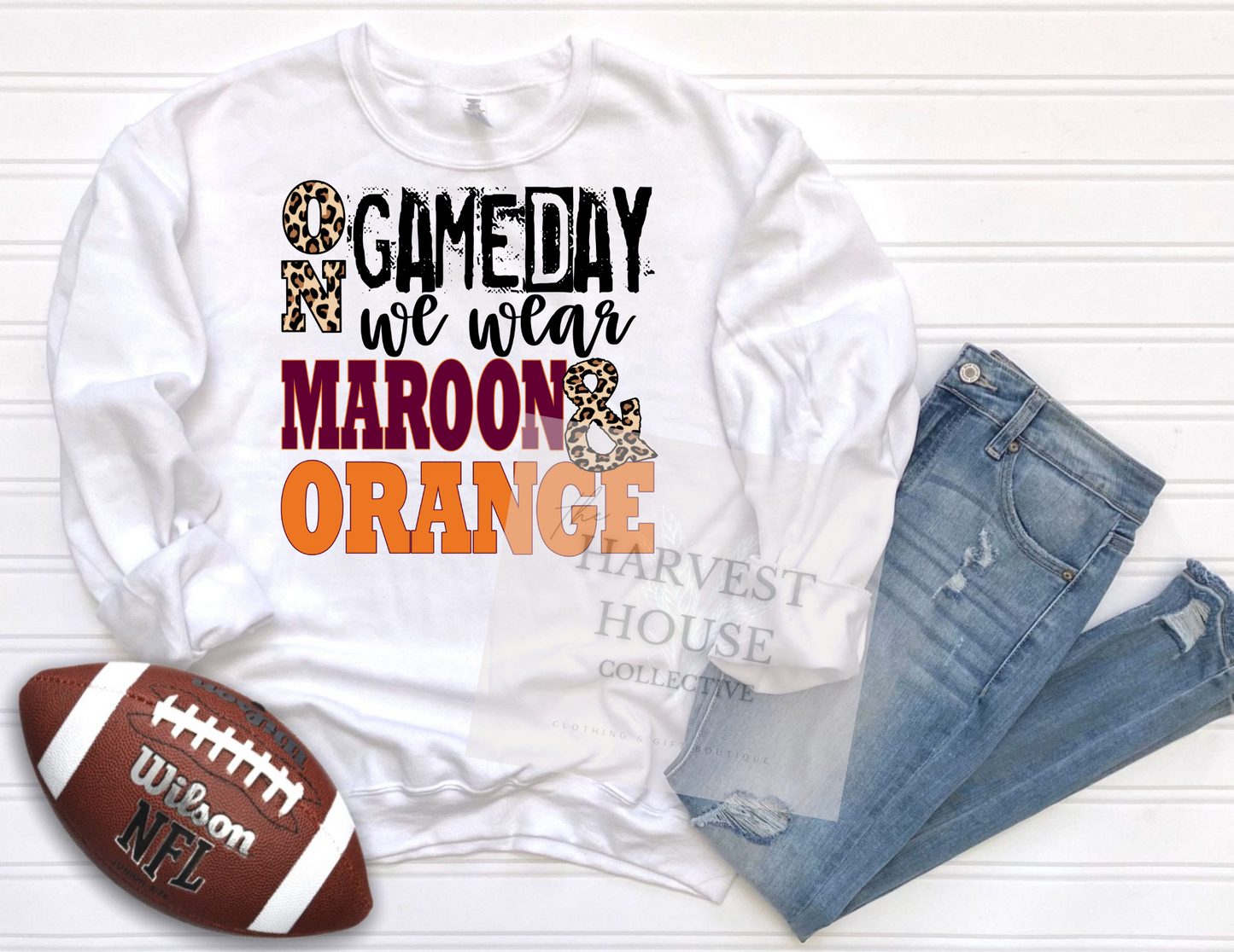 On Gameday We Wear Maroon And Orange Shirt