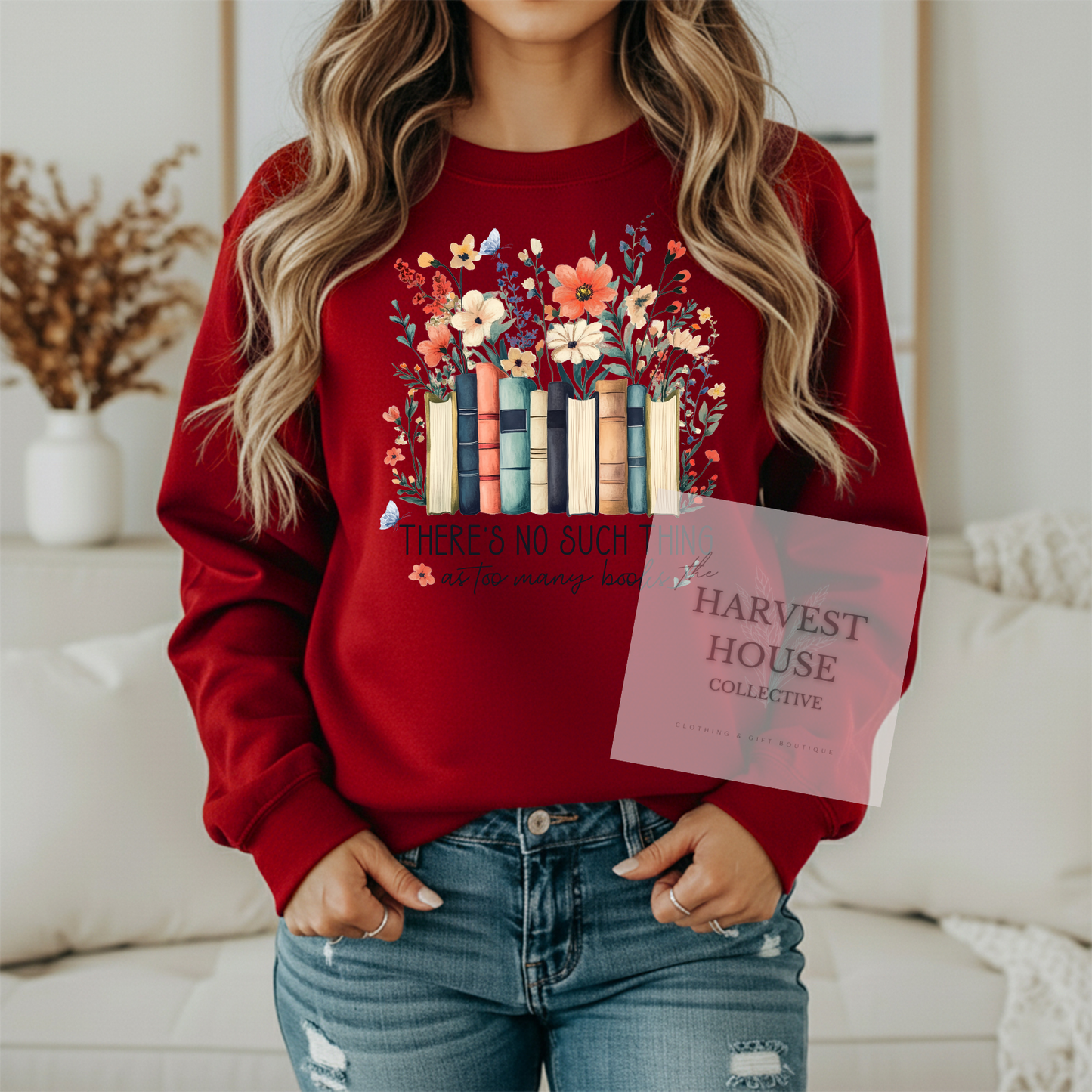 There's No Such Thing As Too Many Books Gildan Crewneck & Hoodie