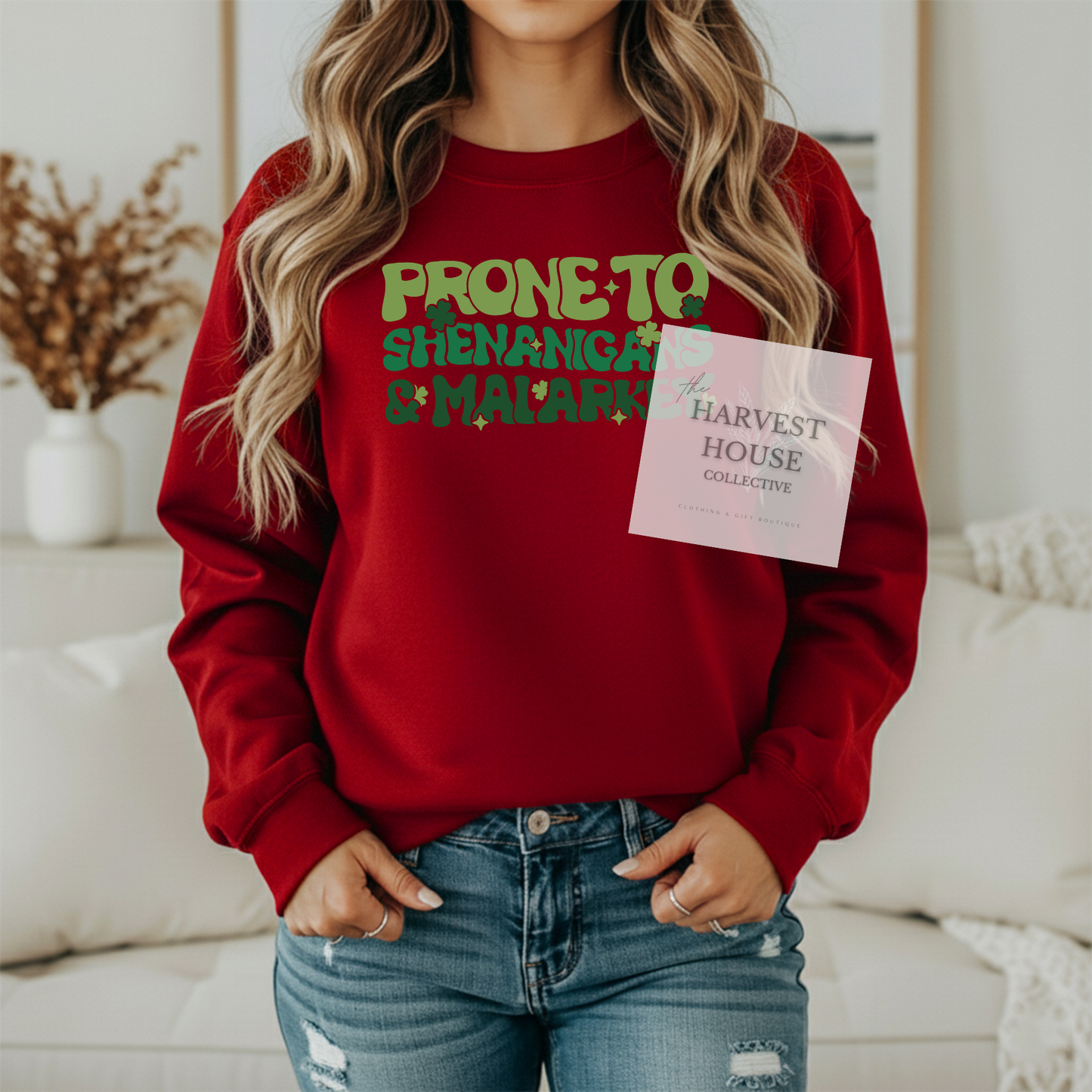 Prone To Shenanigans And Malarky Gildan Crewneck & Hoodie