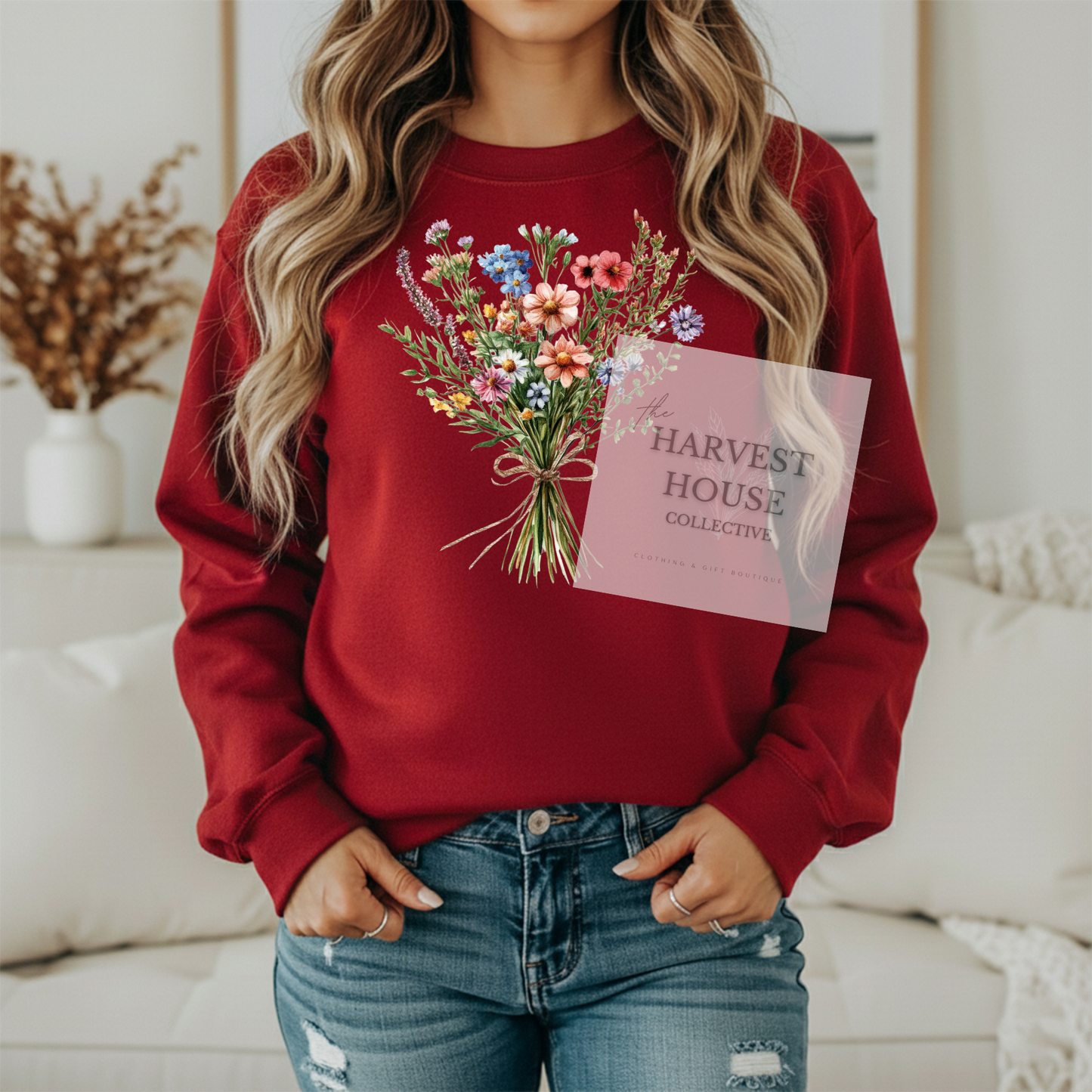Floral Bouquet Gildan Crewneck & Hoodie