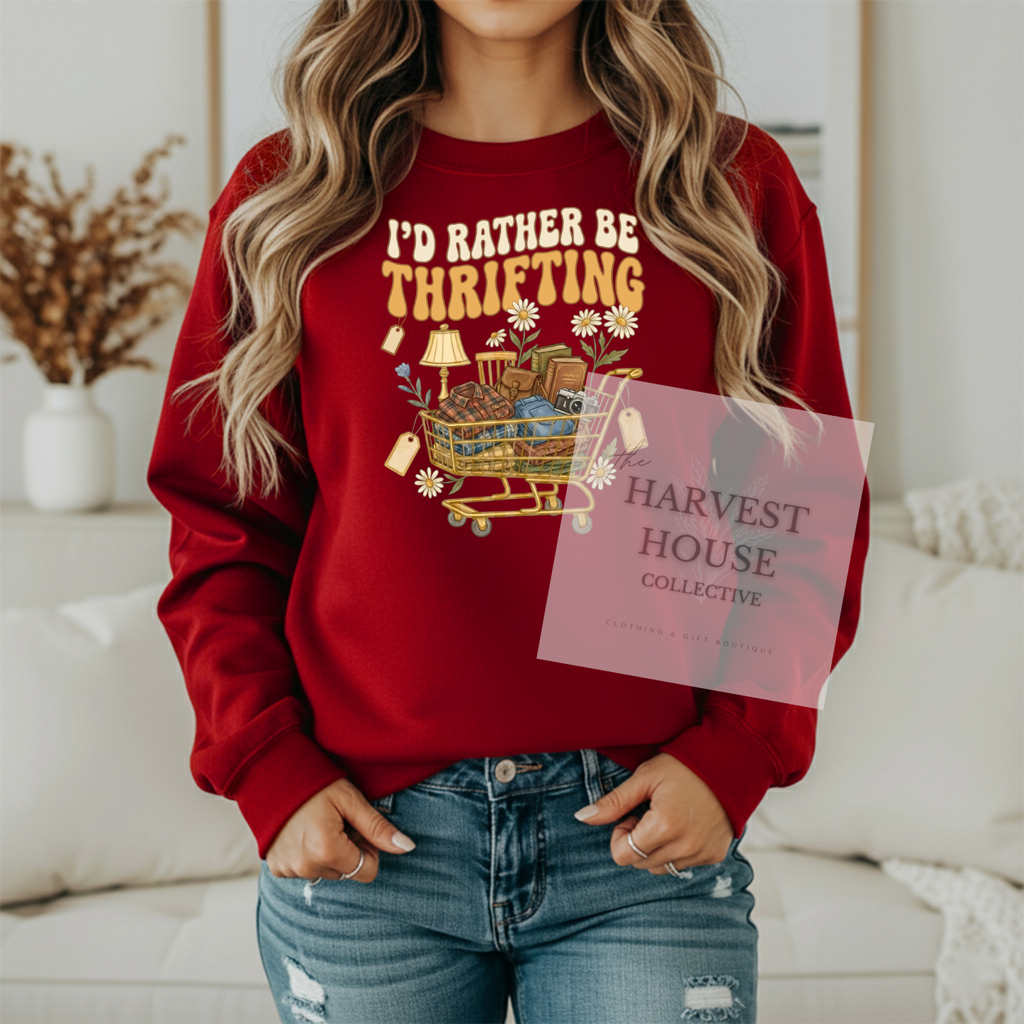 I'd Rather Be Thrifting Gildan Crewneck & Hoodie