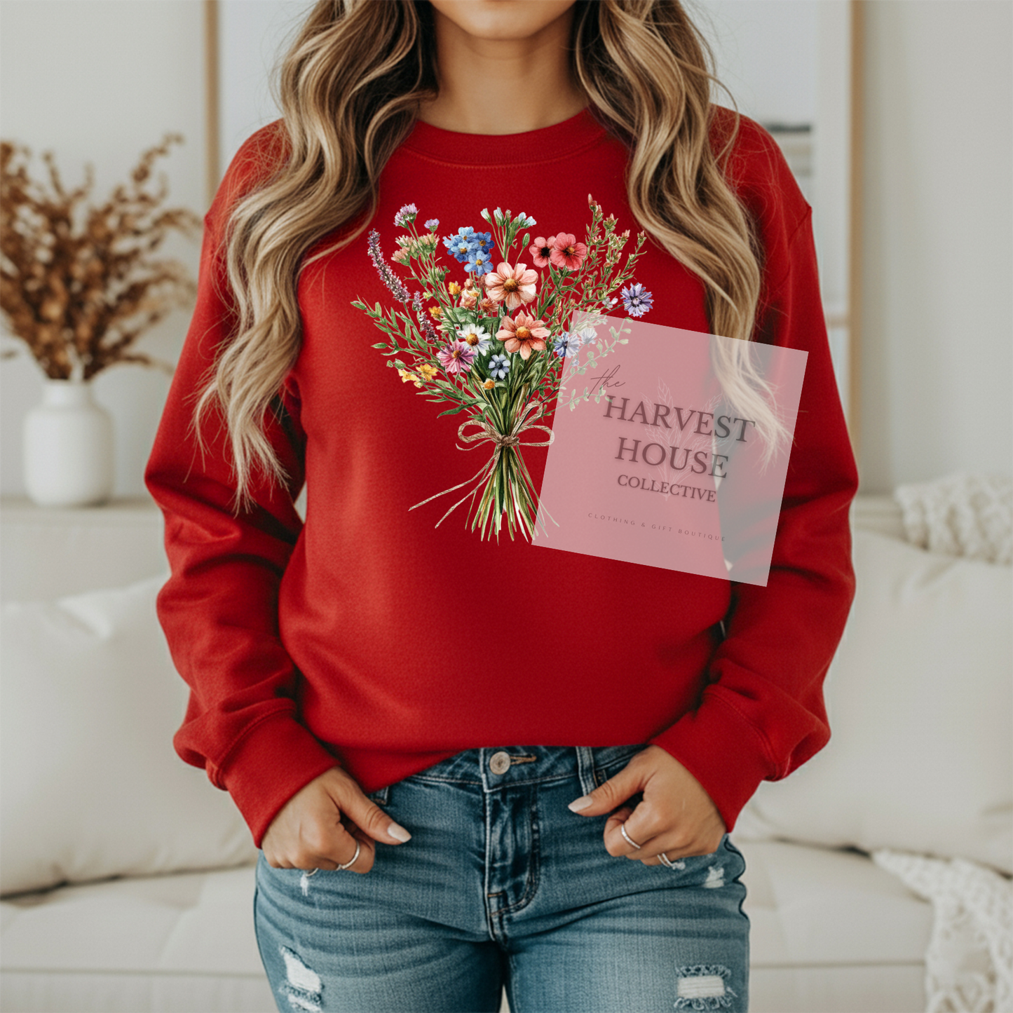 Floral Bouquet Gildan Crewneck & Hoodie