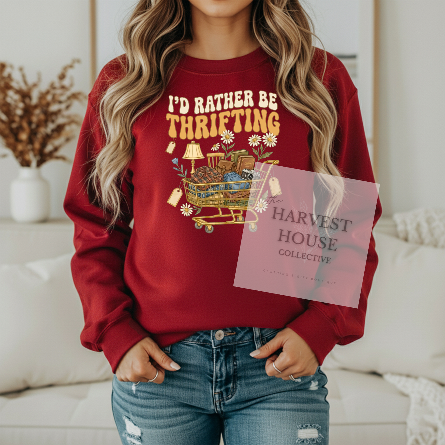 I'd Rather Be Thrifting Gildan Crewneck & Hoodie