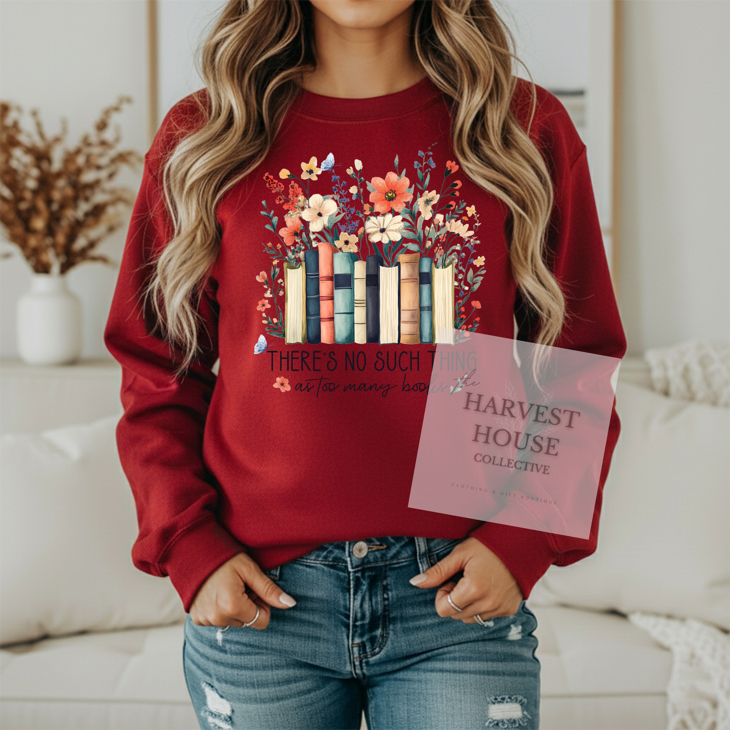 There's No Such Thing As Too Many Books Gildan Crewneck & Hoodie