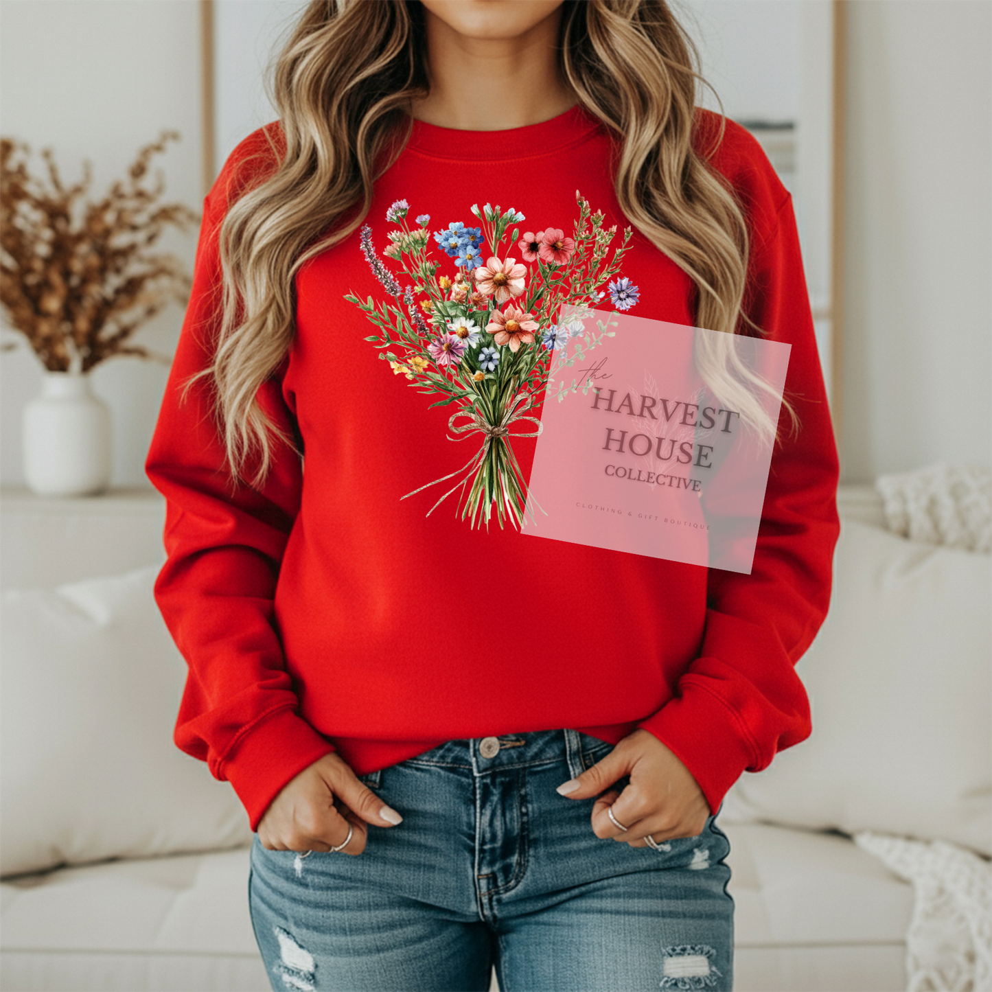 Floral Bouquet Gildan Crewneck & Hoodie