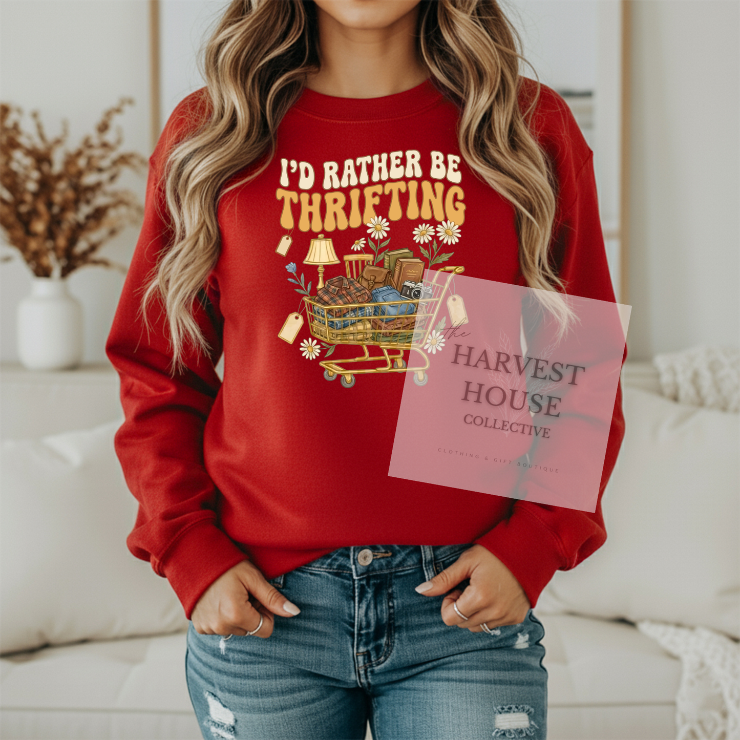 I'd Rather Be Thrifting Gildan Crewneck & Hoodie