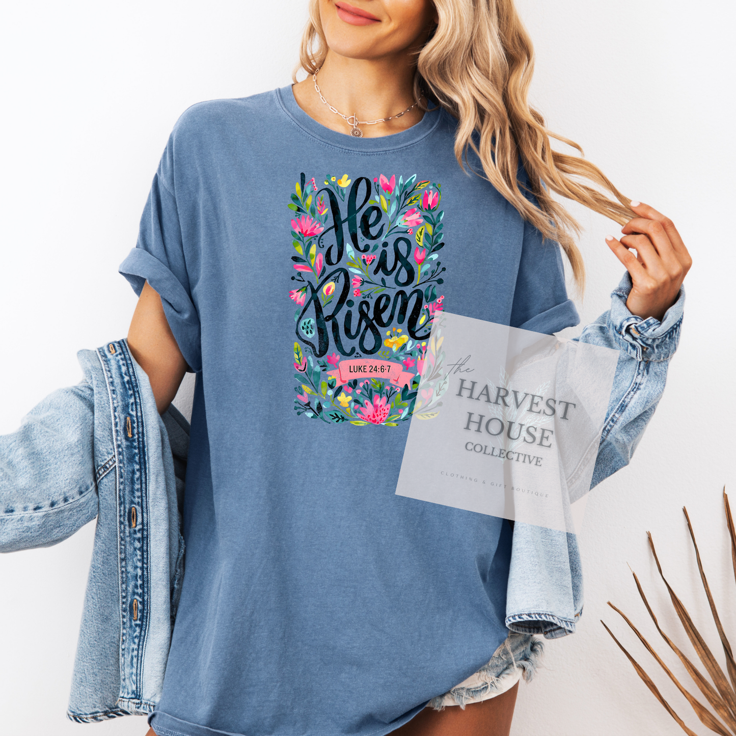 He Is Risen Comfort Color Tee