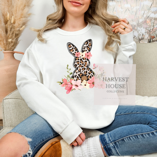 Leopard Easter Bunny Comfort Color Crewneck