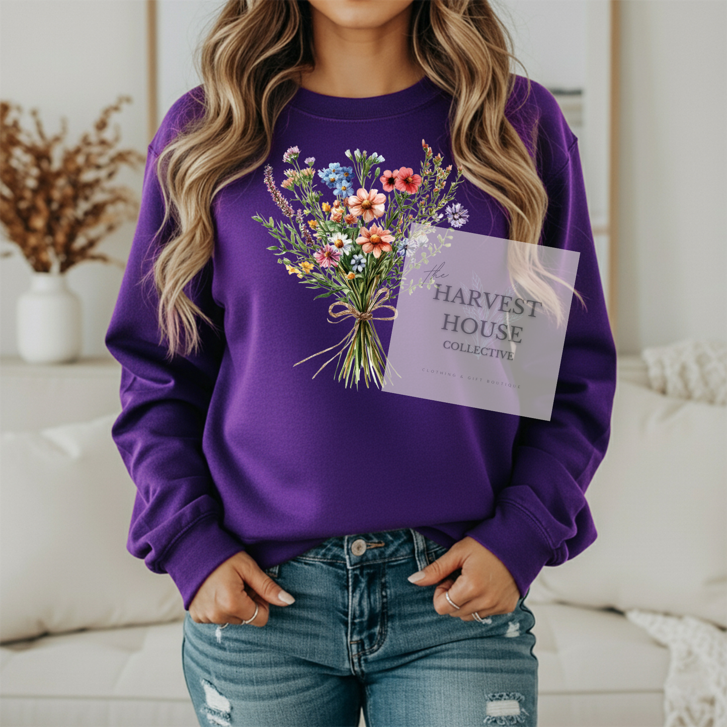 Floral Bouquet Gildan Crewneck & Hoodie