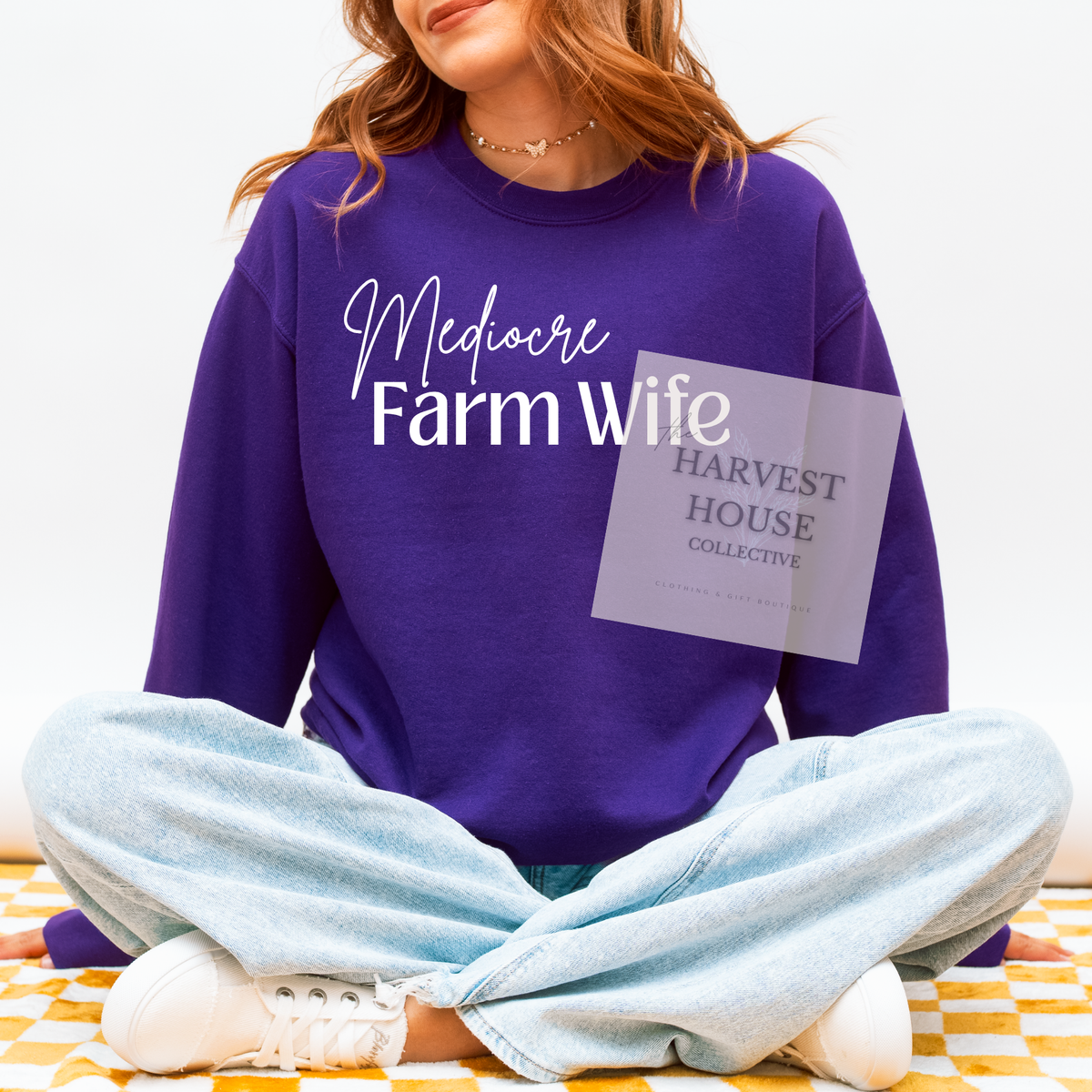 Mediocre Farm Wife Crewneck & Hoodie
