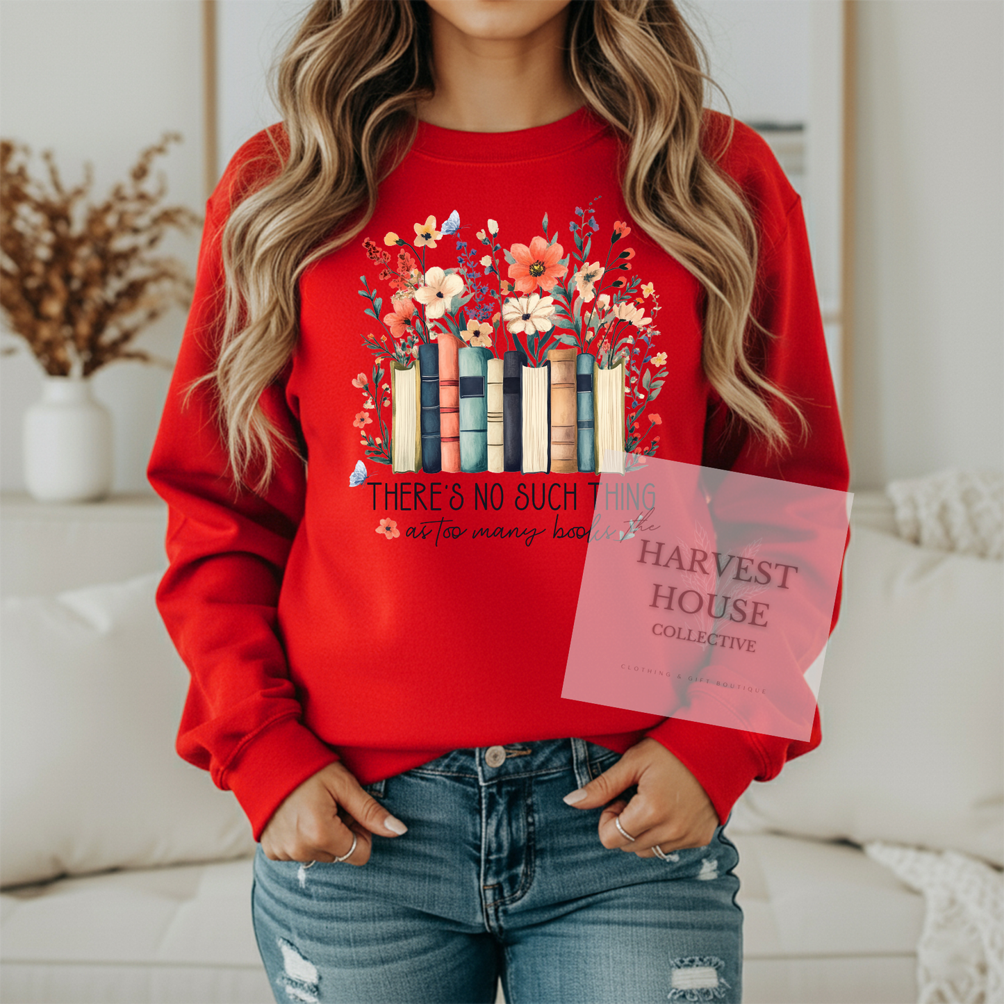 There's No Such Thing As Too Many Books Gildan Crewneck & Hoodie