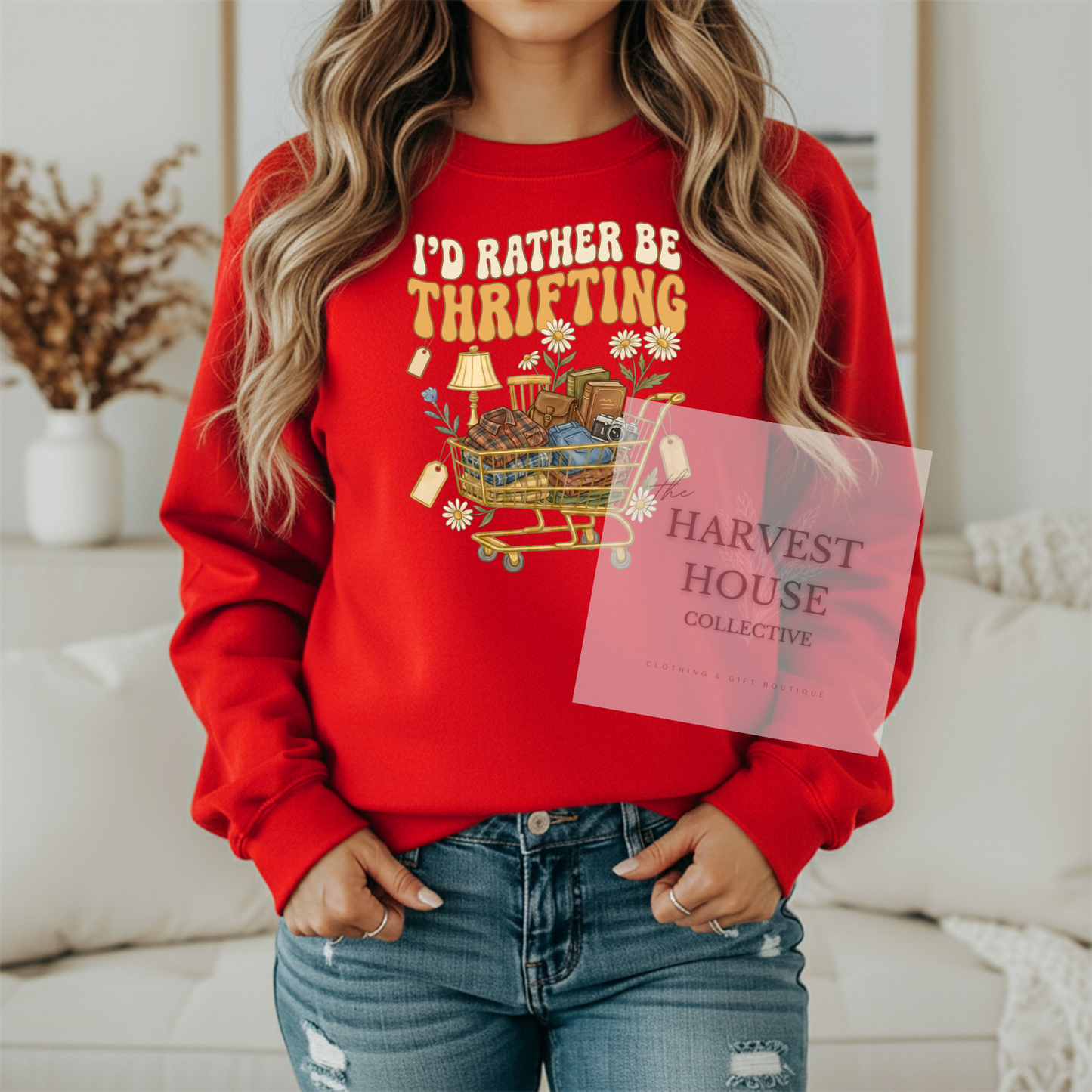 I'd Rather Be Thrifting Gildan Crewneck & Hoodie