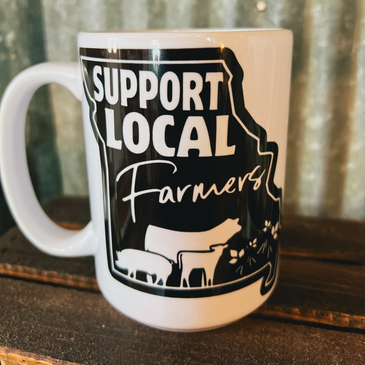 15 Ounce Coffee Mug “Support Local Farmers”