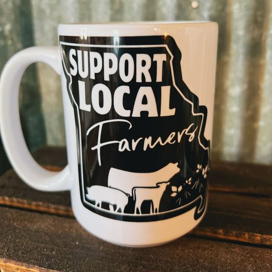 15 Ounce Coffee Mug “Support Local Farmers”