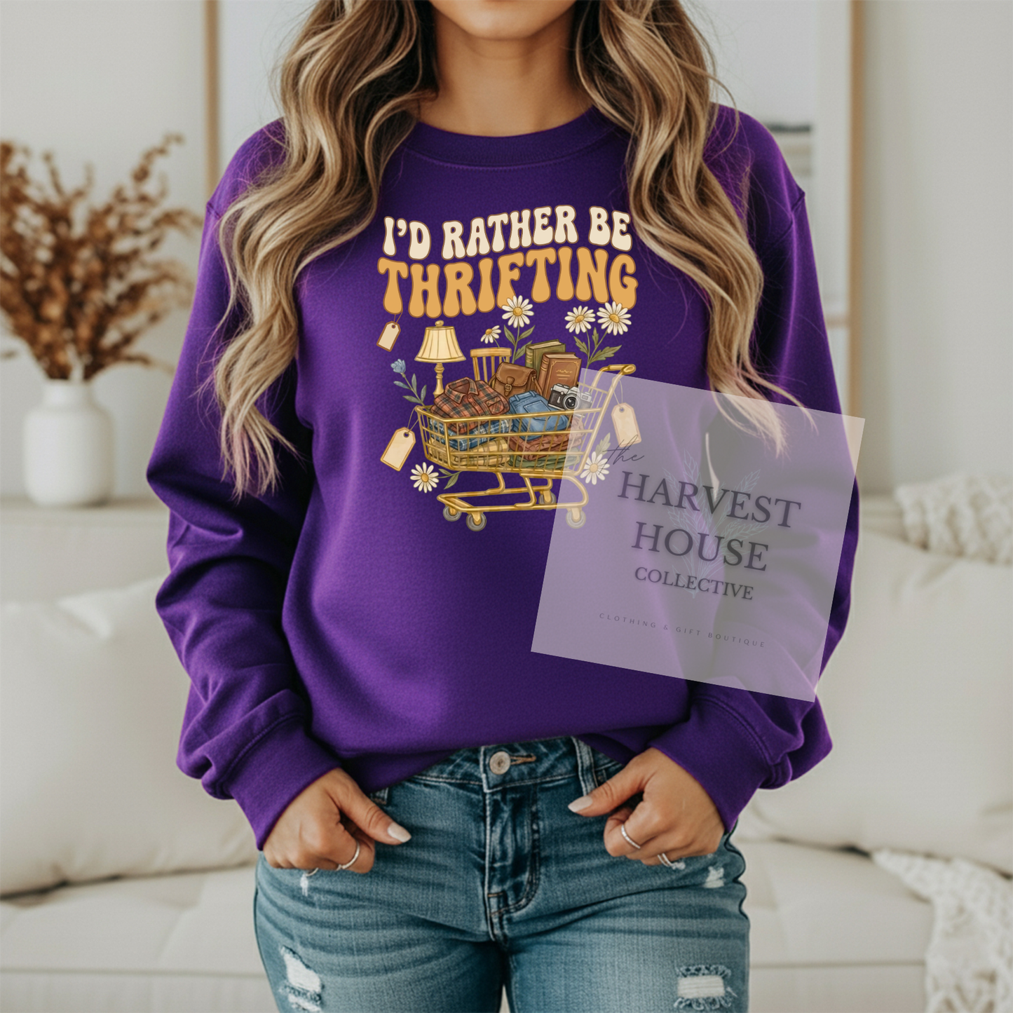 I'd Rather Be Thrifting Gildan Crewneck & Hoodie