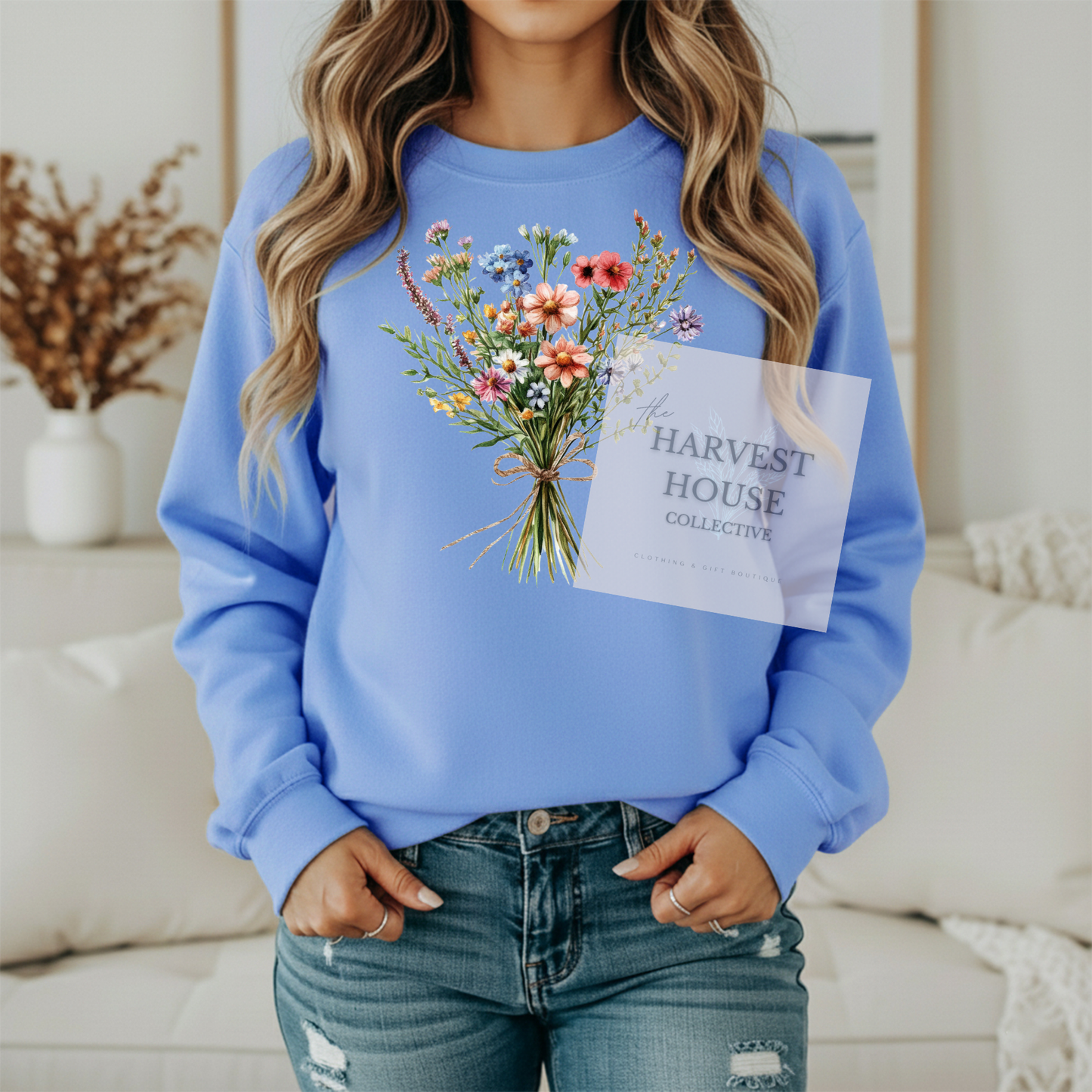 Floral Bouquet Gildan Crewneck & Hoodie
