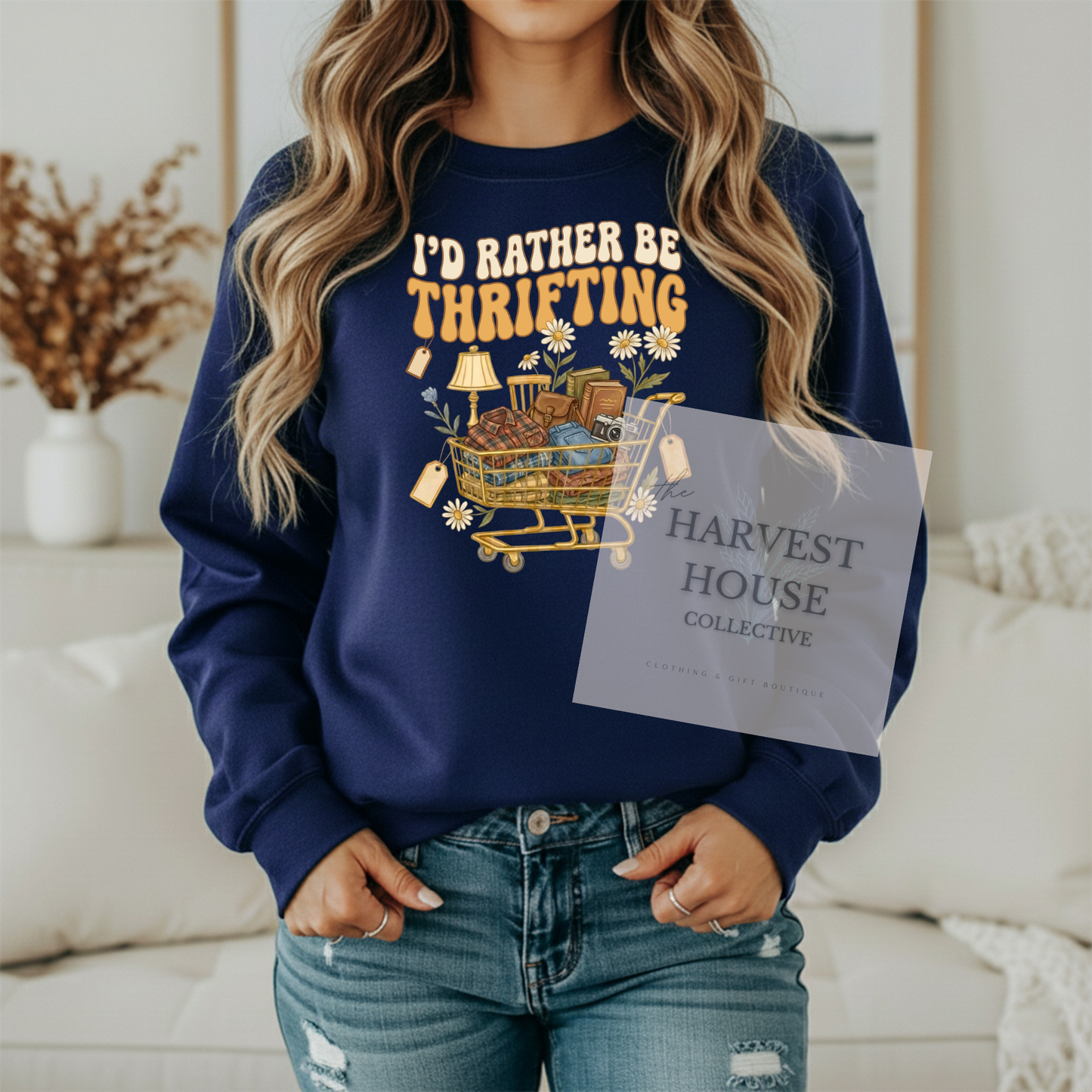 I'd Rather Be Thrifting Gildan Crewneck & Hoodie