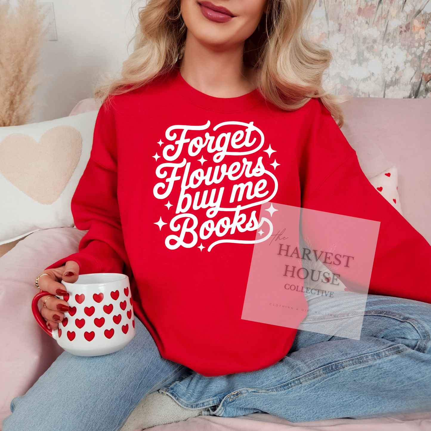 Forget Flowers, Buy Me Books Crewneck & Hoodie